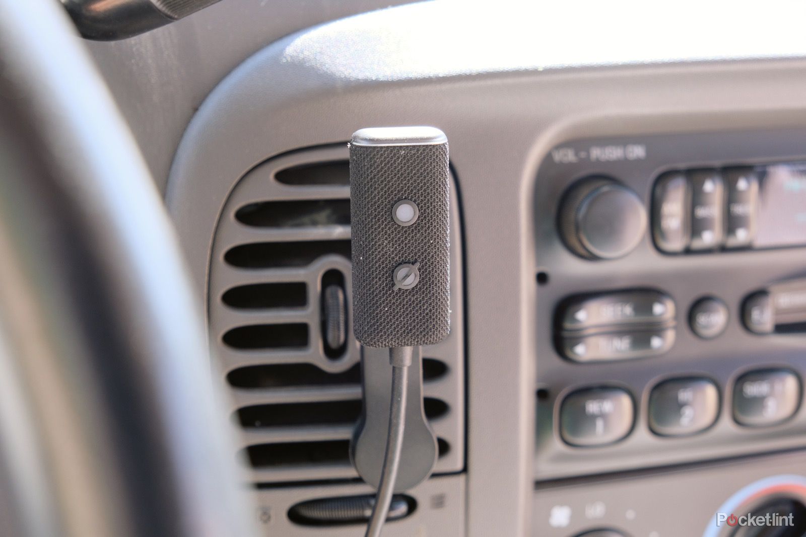 Amazon Echo Auto installed in a car. 