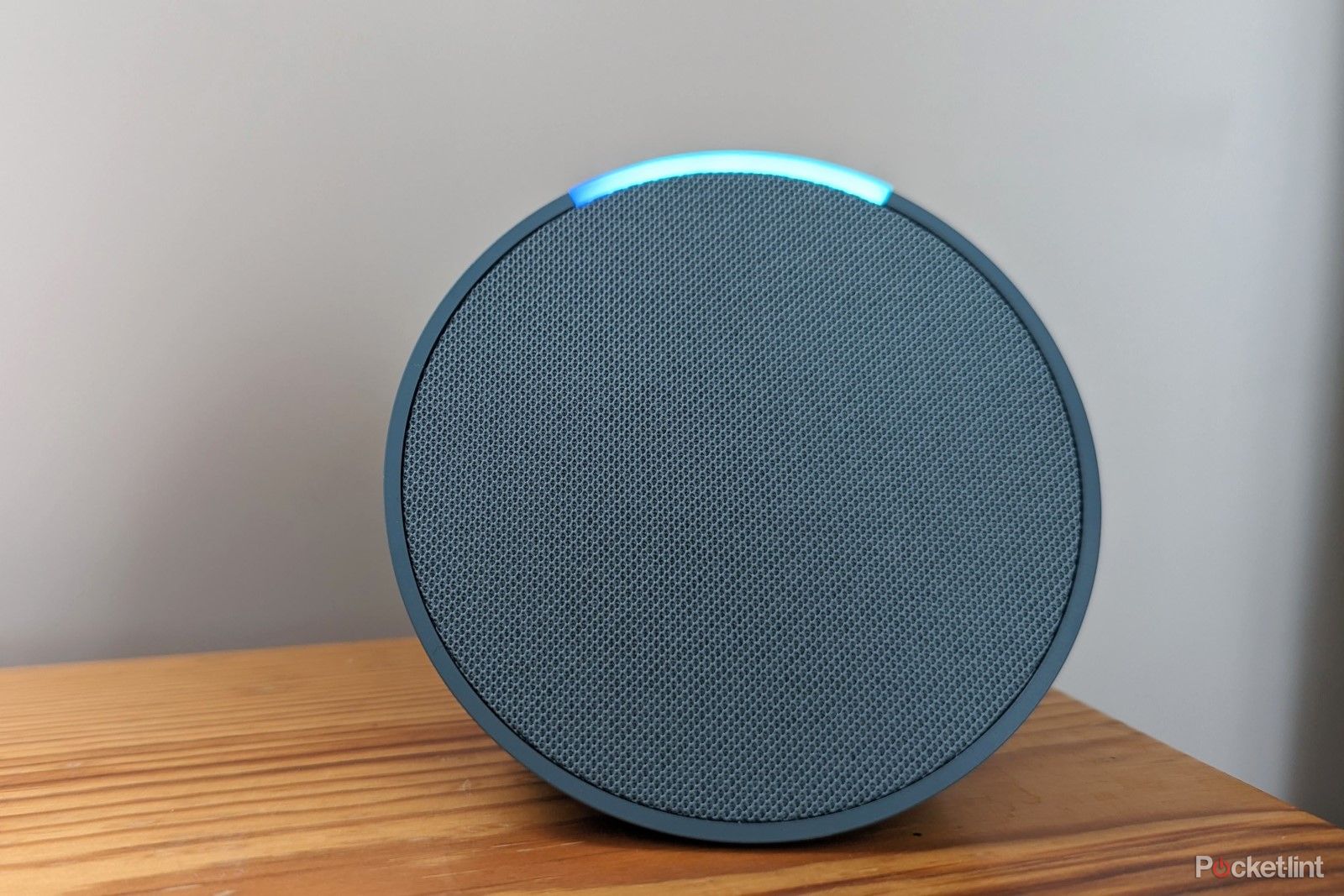 Amazon Echo Pop from the front in teal