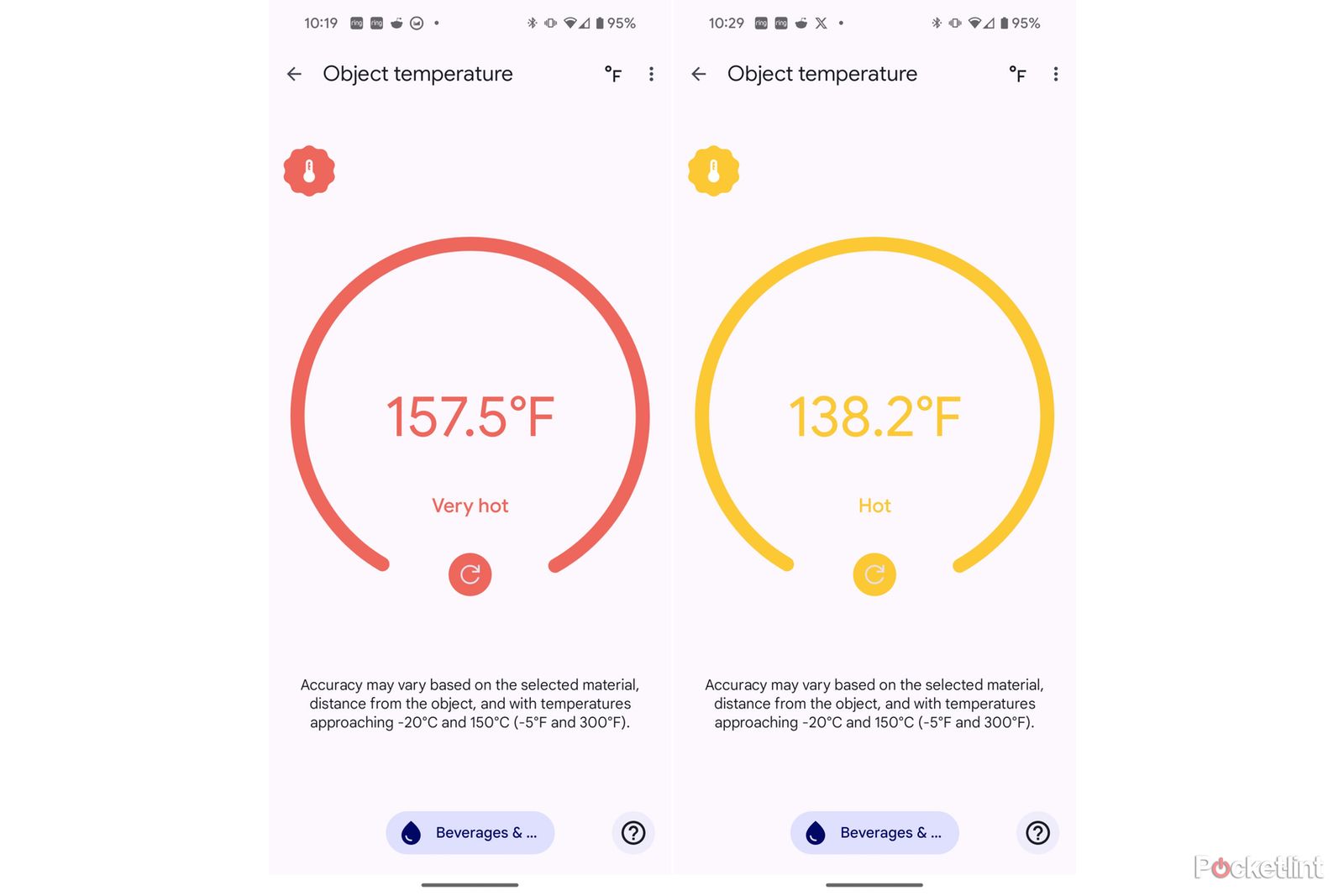 Google Pixel 8 Pro temperature sensor beverage reading