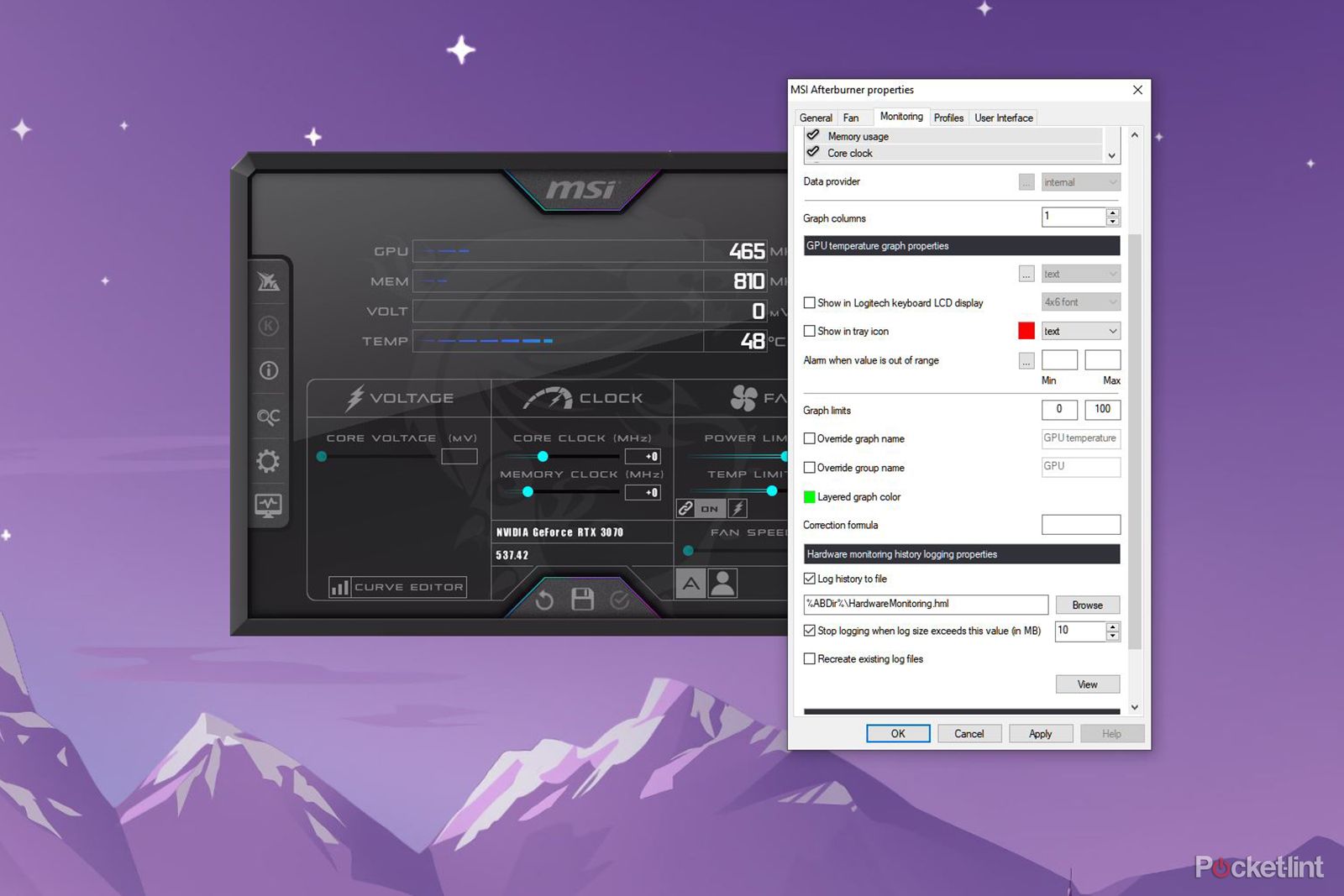 MSI Afterburner Settings