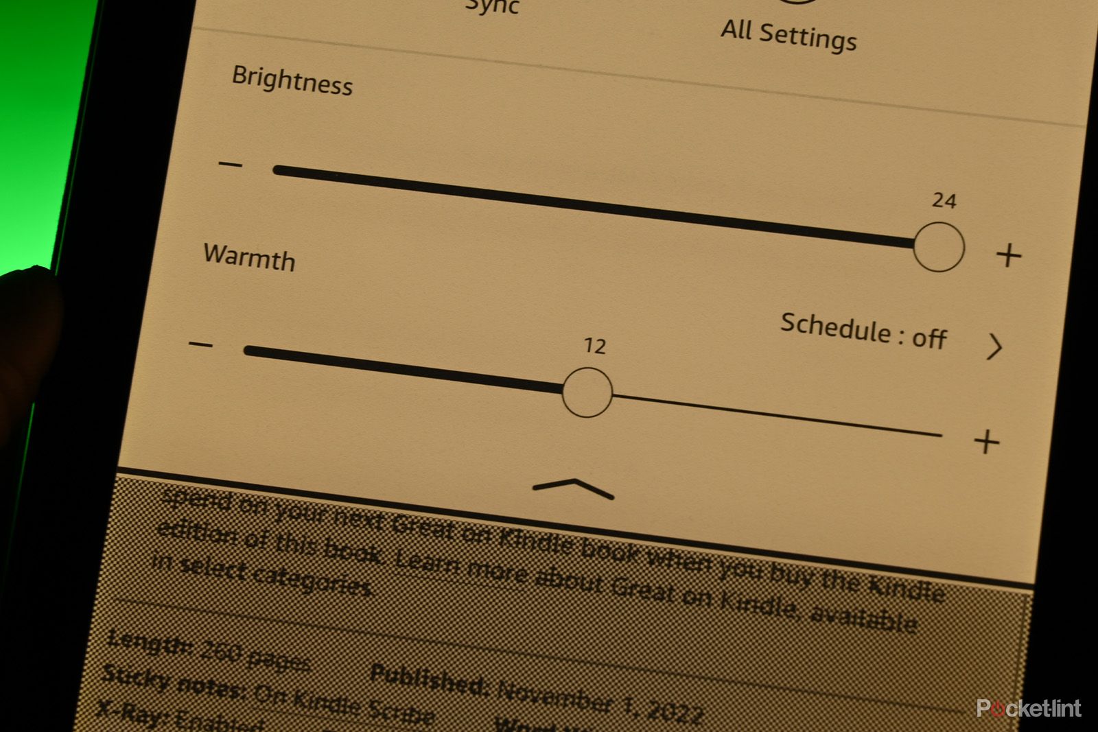 Amazon Kindle Warmth Slider 2