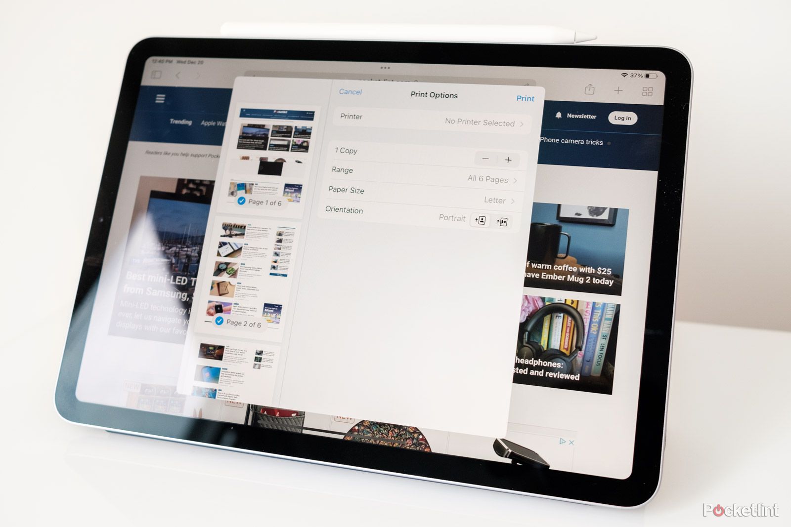 Apple's AirPrint technology allows iPad users to print documents directly from the Share Sheet.