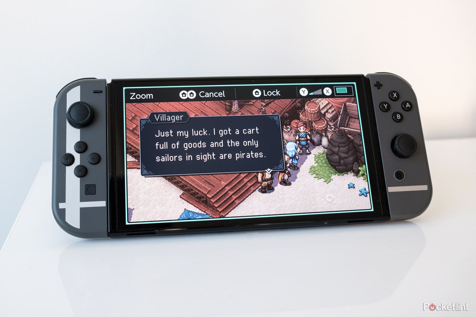 The Nintendo Switch offers a Zoom functionality that can increase the size of text and other interface elements.
