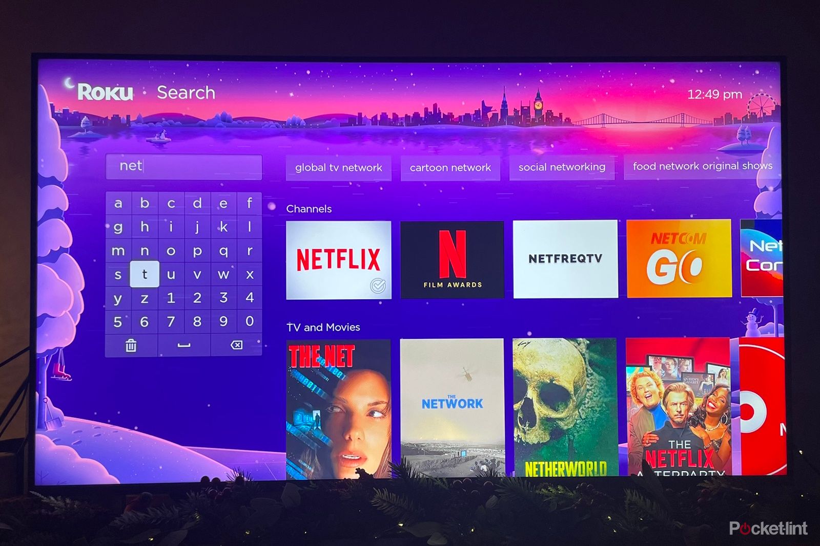 Roku TV showing application search screen