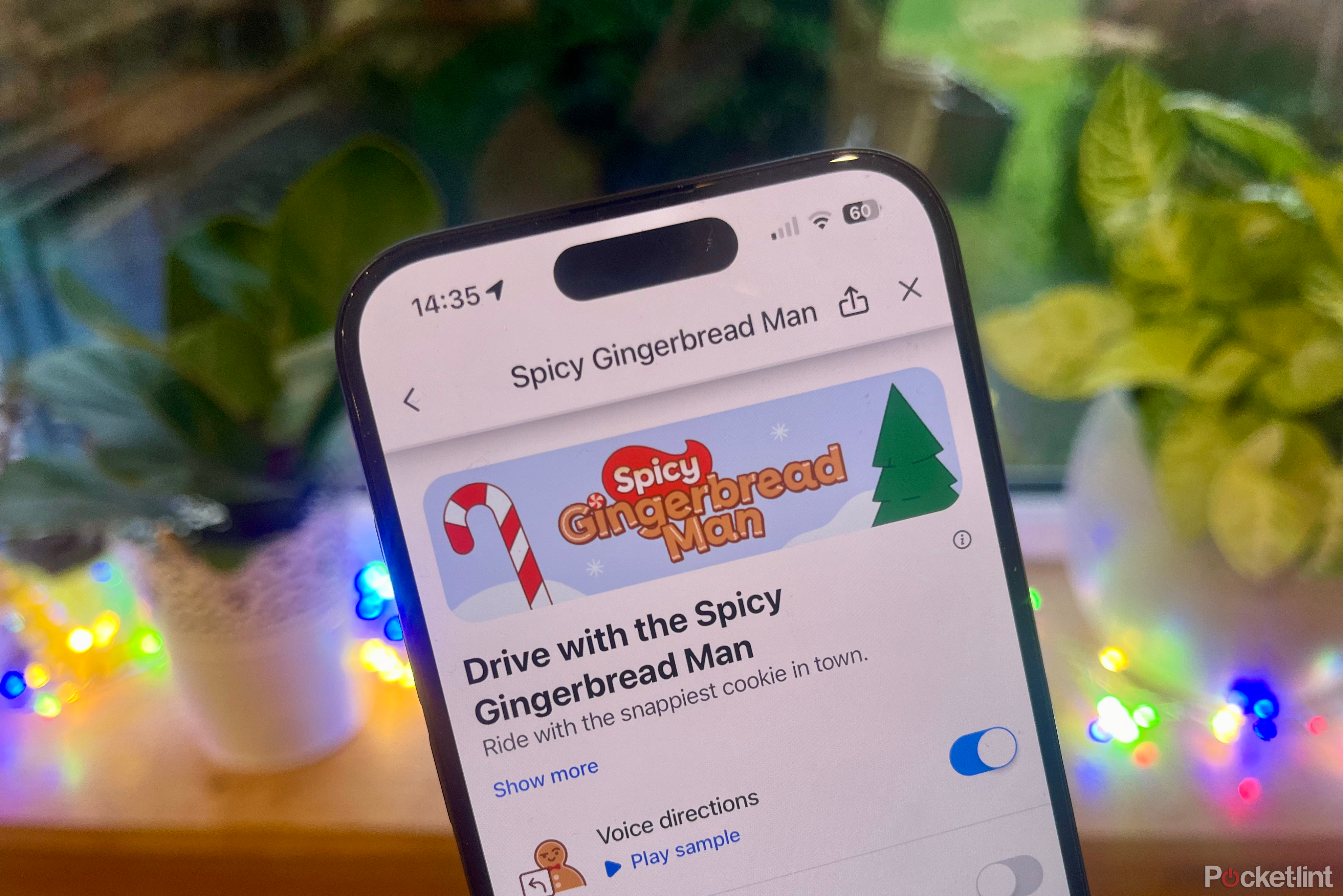 waze spicy gingerbread man on iphone 15 pro