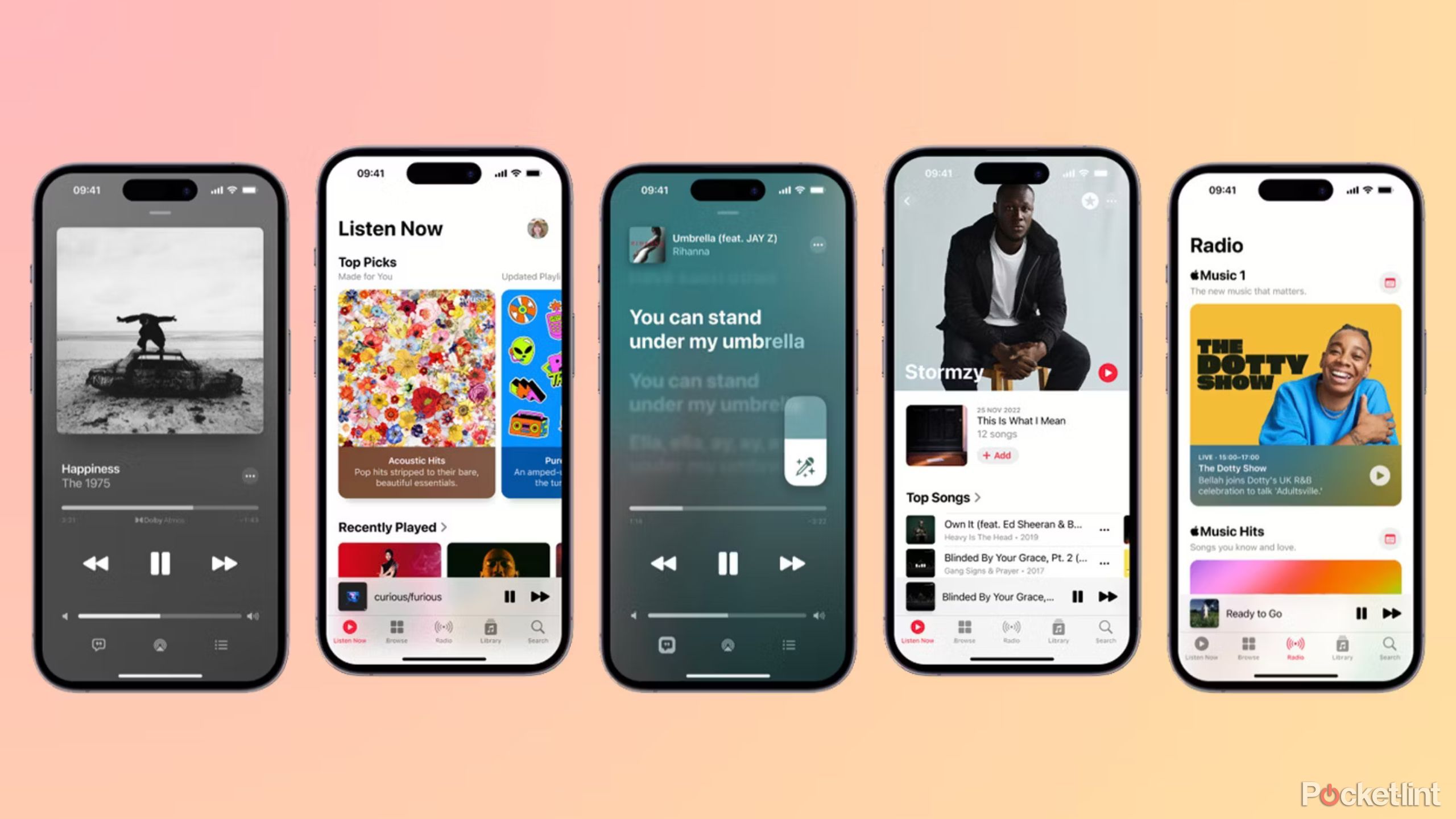 Screenshots from Apple Music on iPhone.