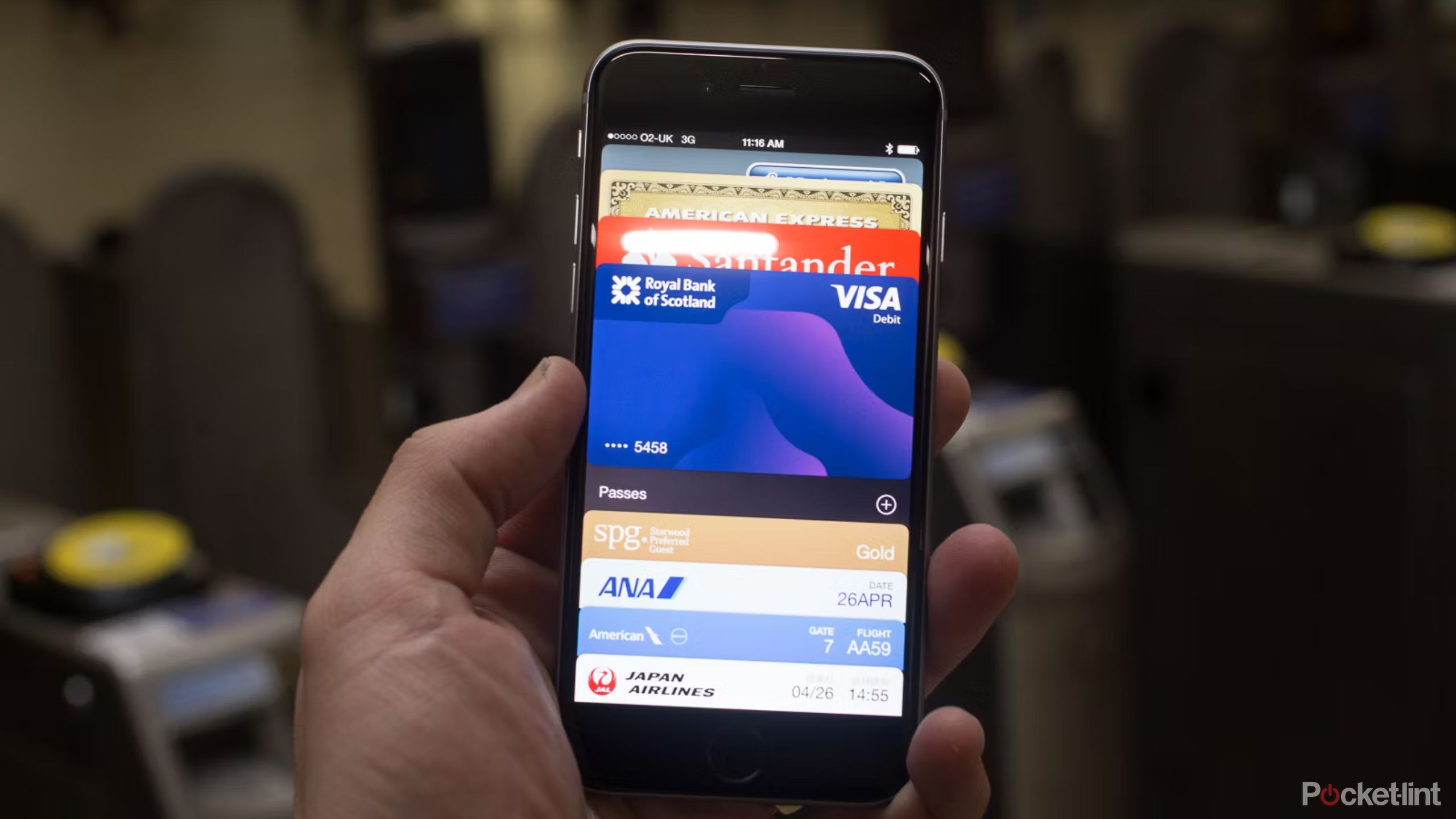 Passes and bank cards in Apple Wallet for the iPhone.