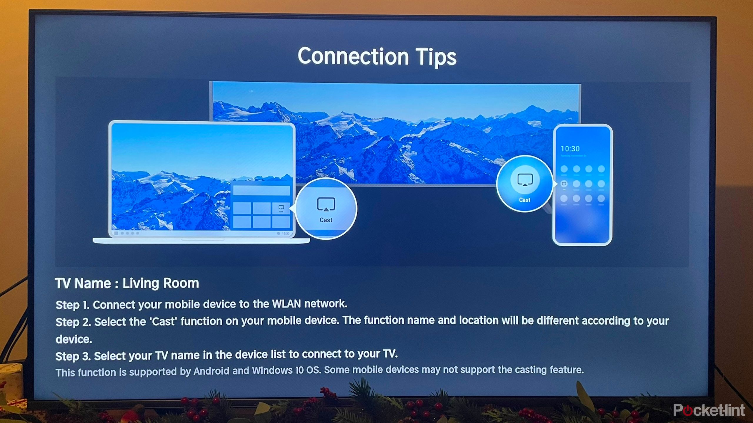 HiSense TV showing cast connection tips
