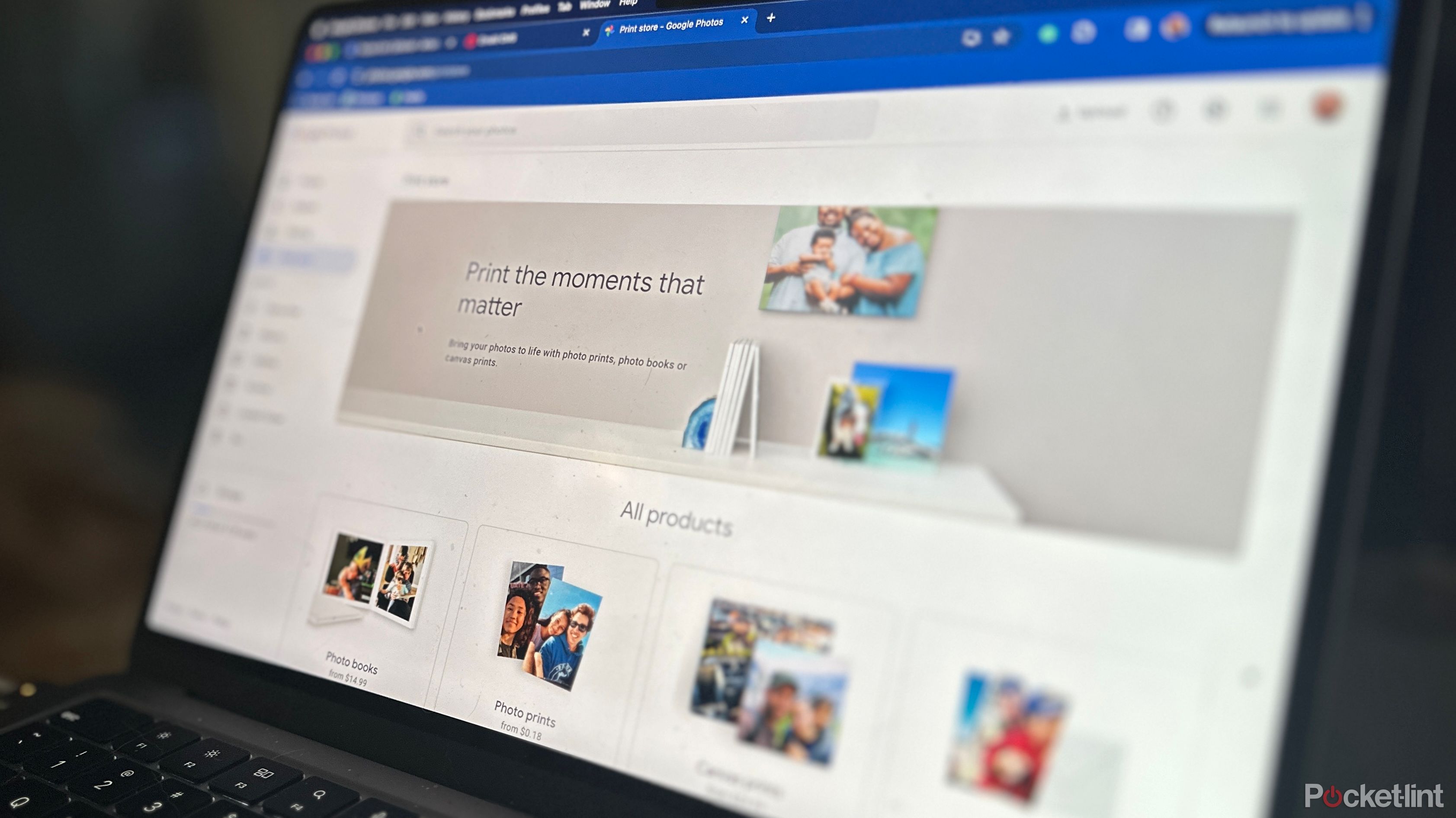 Google Photos print storage on screen