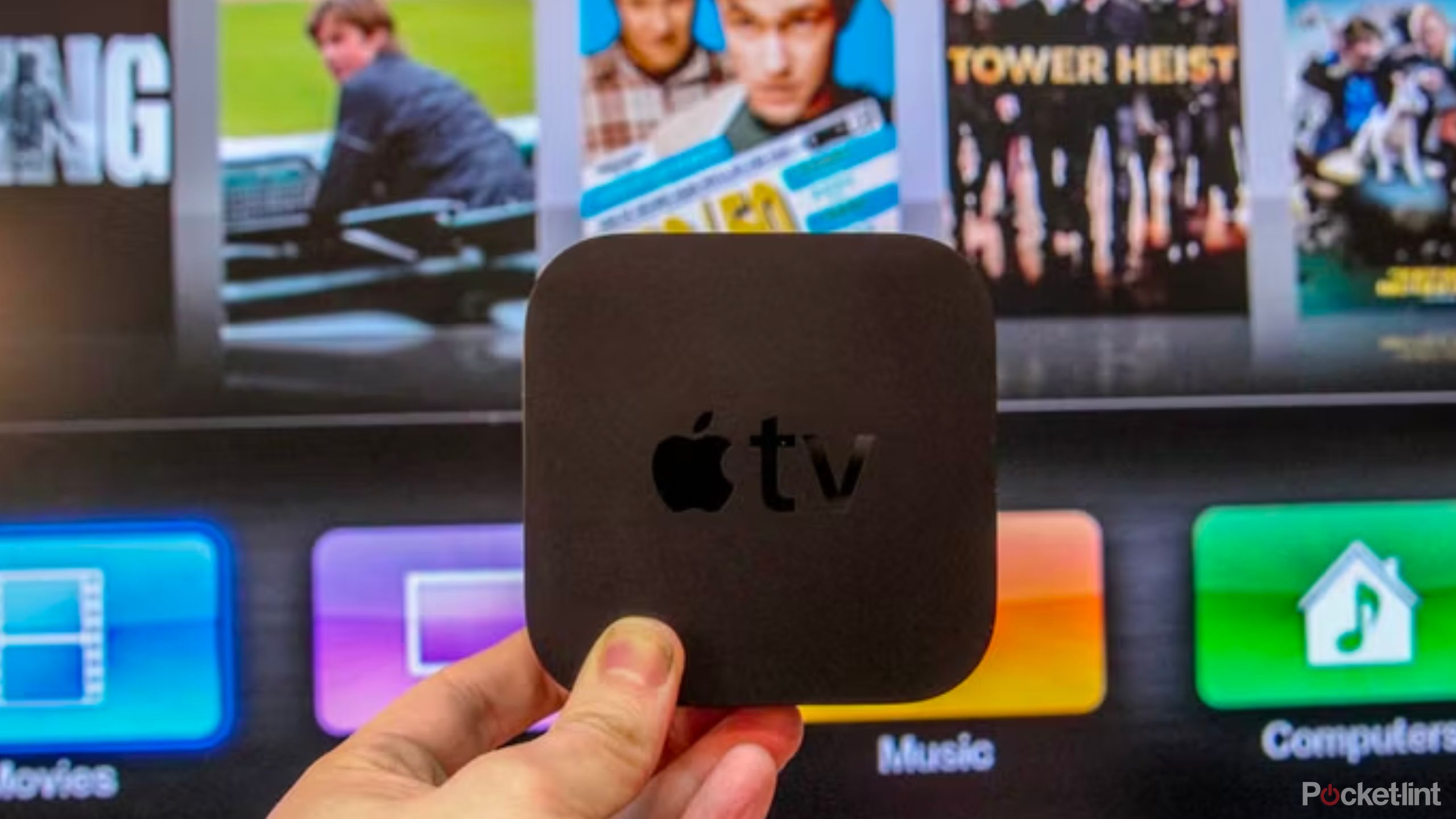 Apple TV with apps in the background