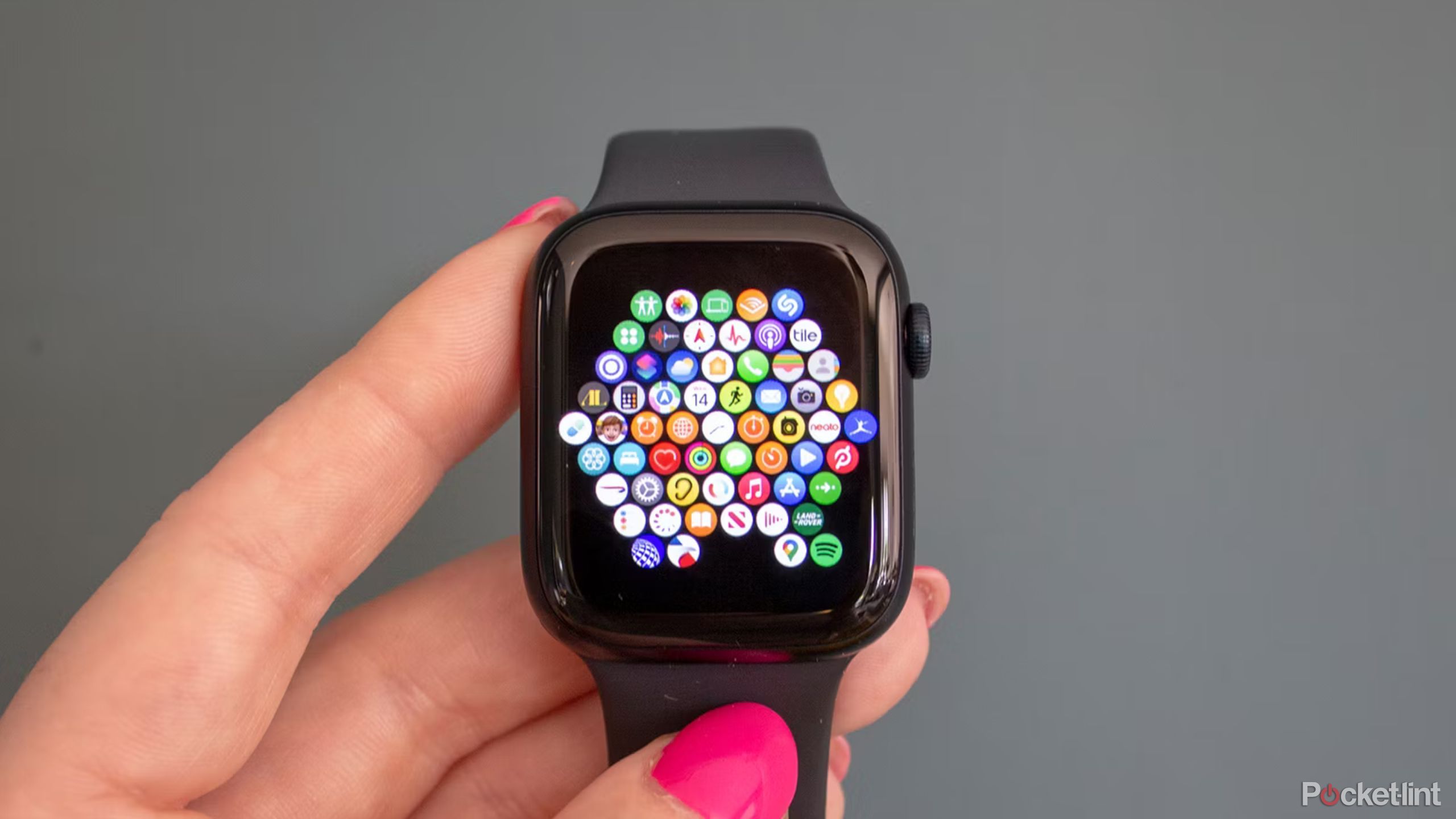 The app grid on an Apple Watch Series 8.