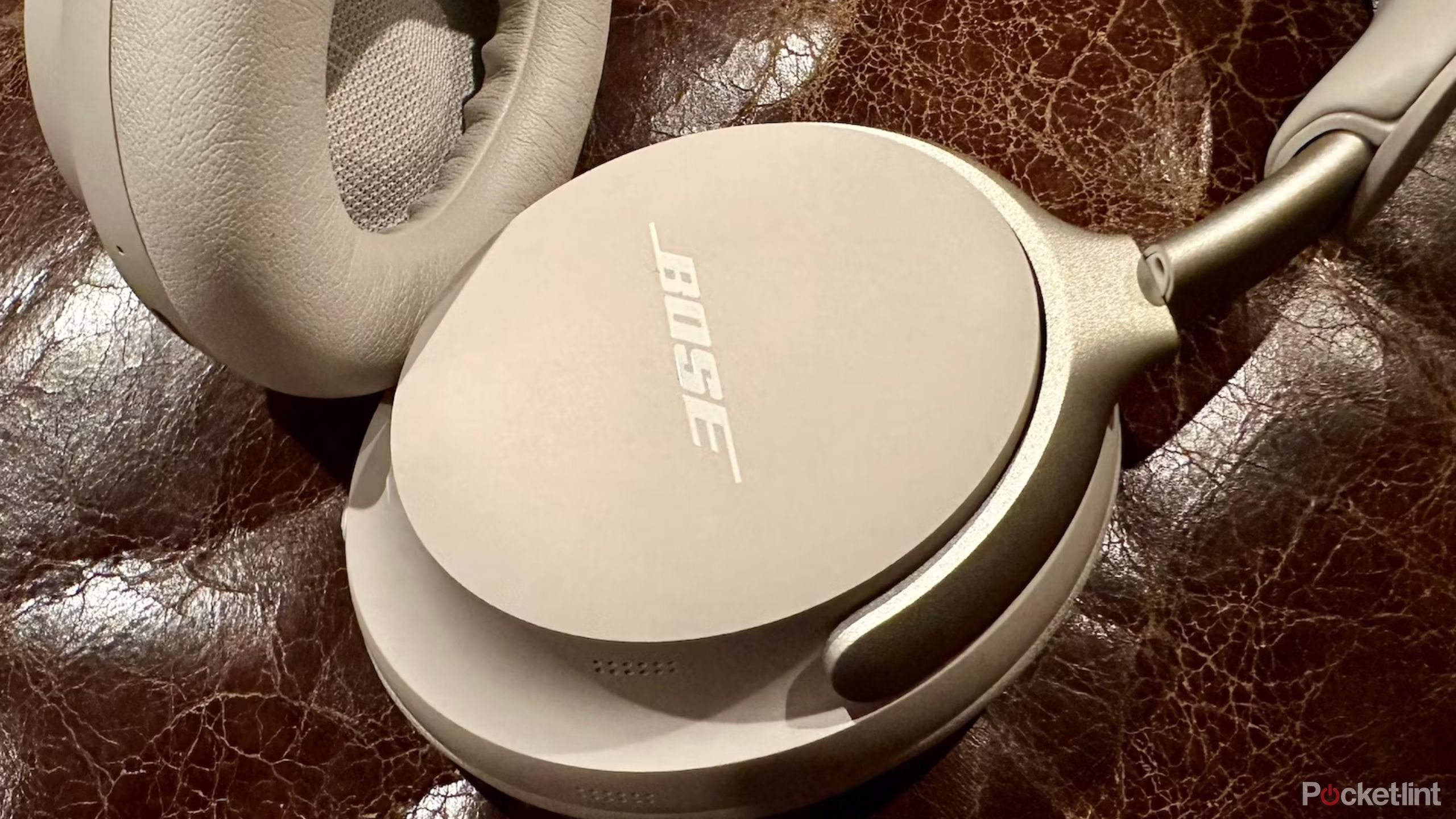 Bose QuietComfort Ultra leather behind close up 1