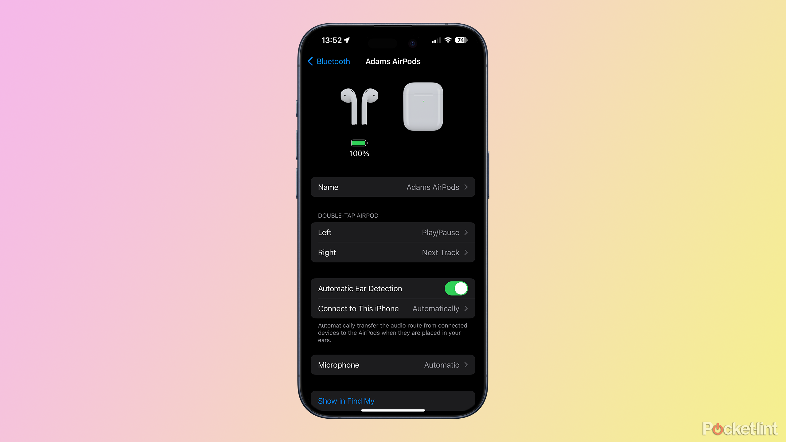 airpods play pause double tap action settings iphone 15 pro