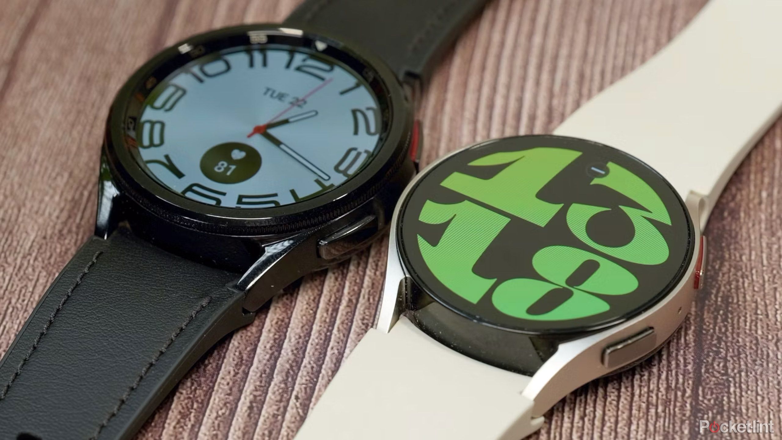 The Samsung Galaxy Watch 6 and Galaxy Watch 6 Classic sit next to one another.