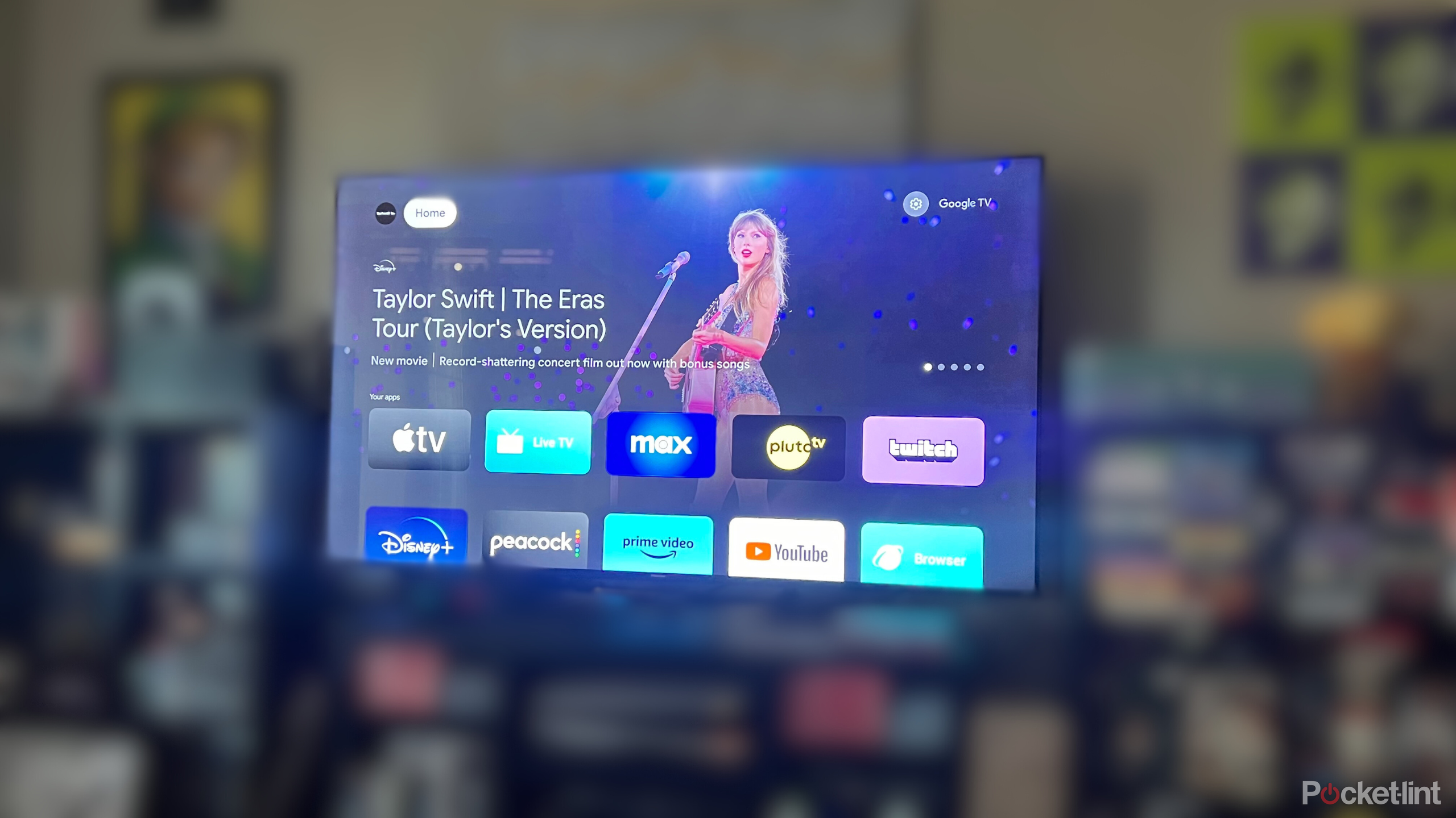 The Google TV interface.