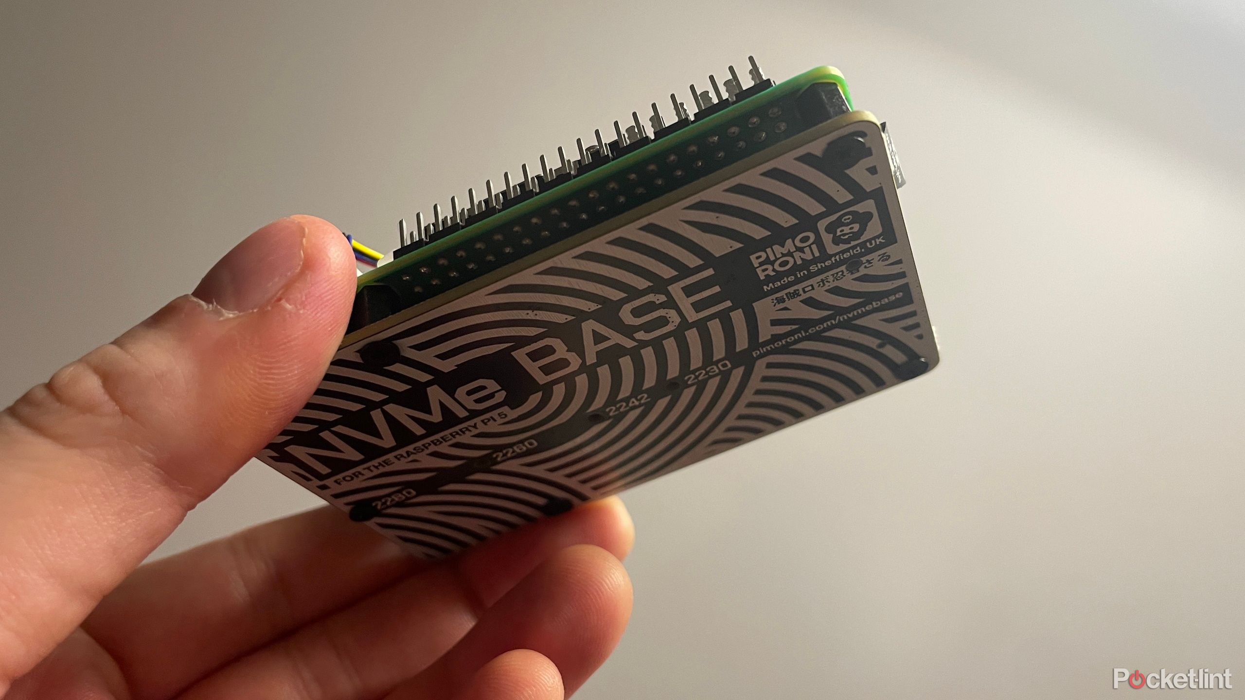 Pimoroni NVMe Base attached to Raspberry Pi 5 with SSD