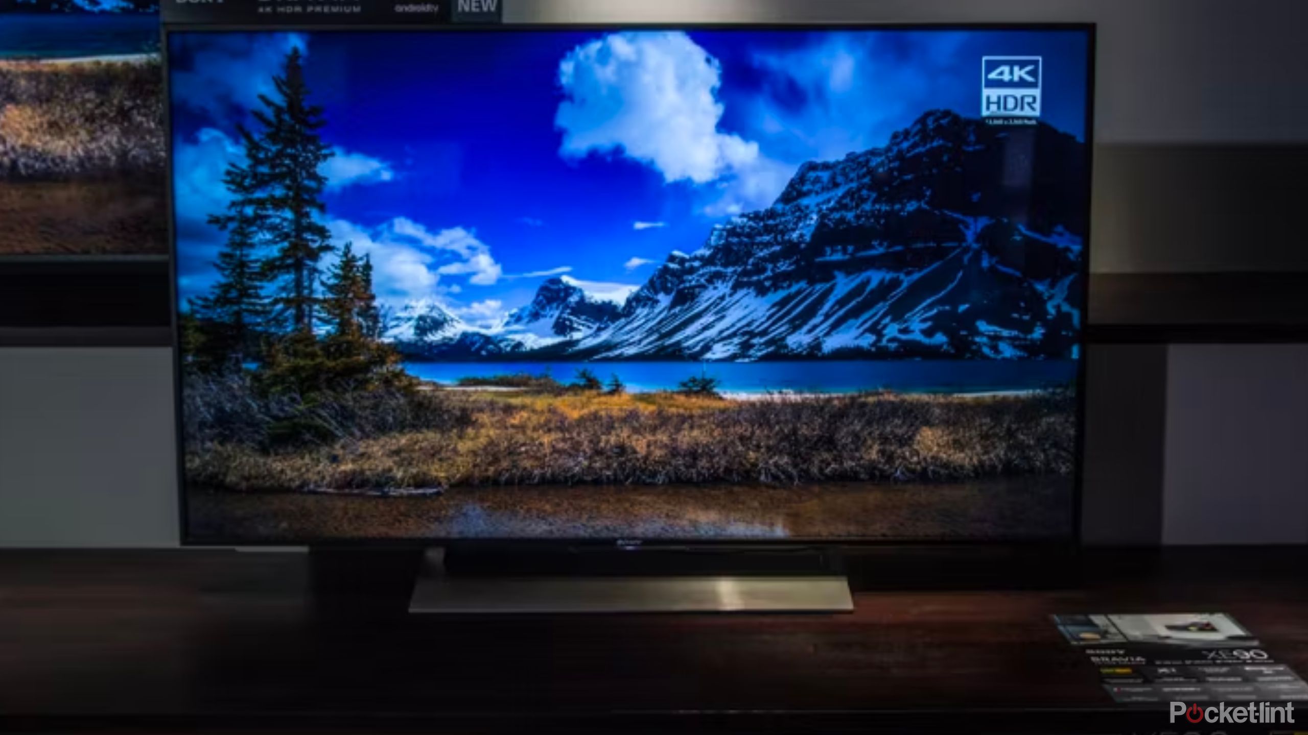 Sony 4k hdr tv featuring a snow capped mountain landscape. 