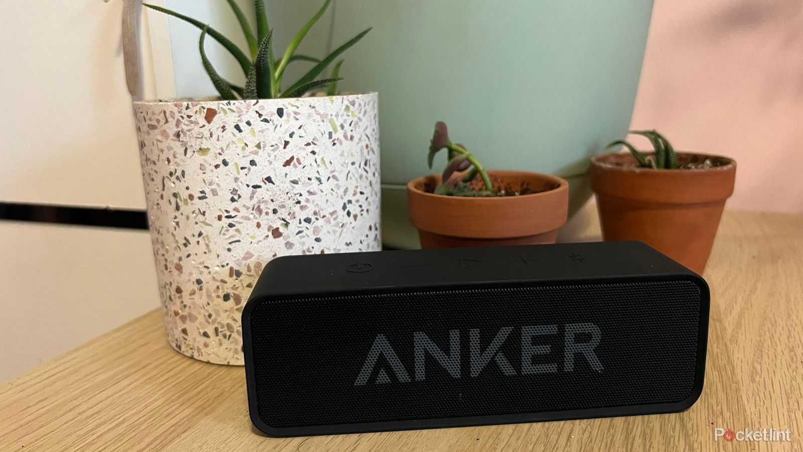 Anker Soundcore bluetooth speaker on table