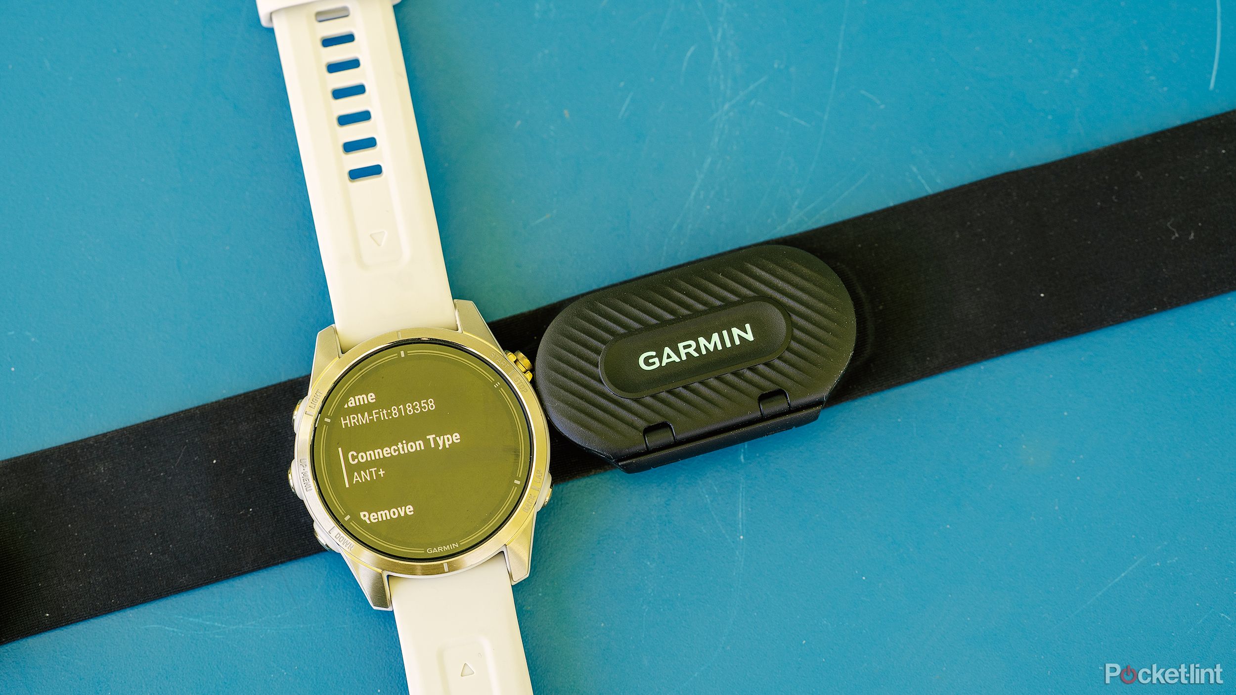 The Garmin Epix Pro on the Garmin HRM-Fit. 