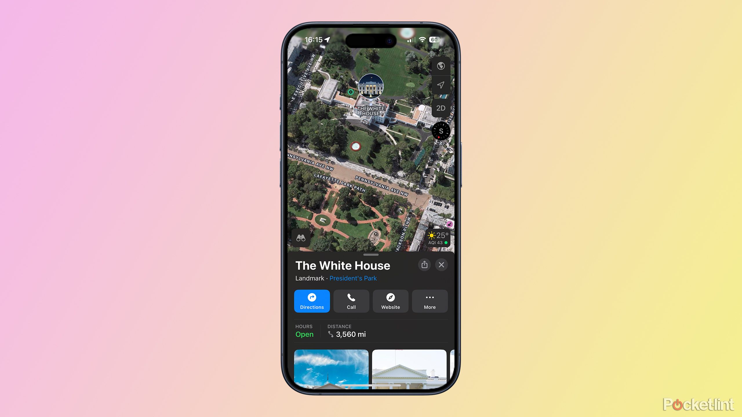 apple maps app on iphone 15 pro