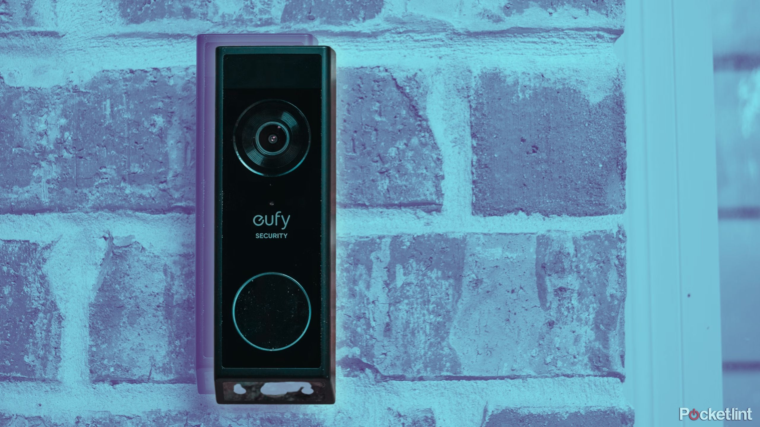 Eufy 2K Video Doorbell Hero against a blue background