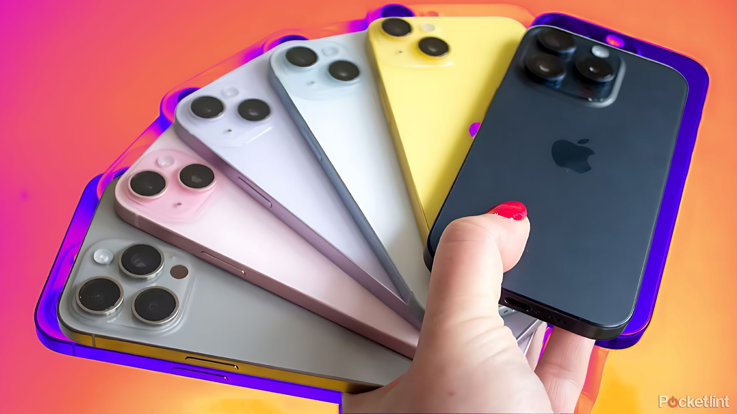 iphones in hand display colors