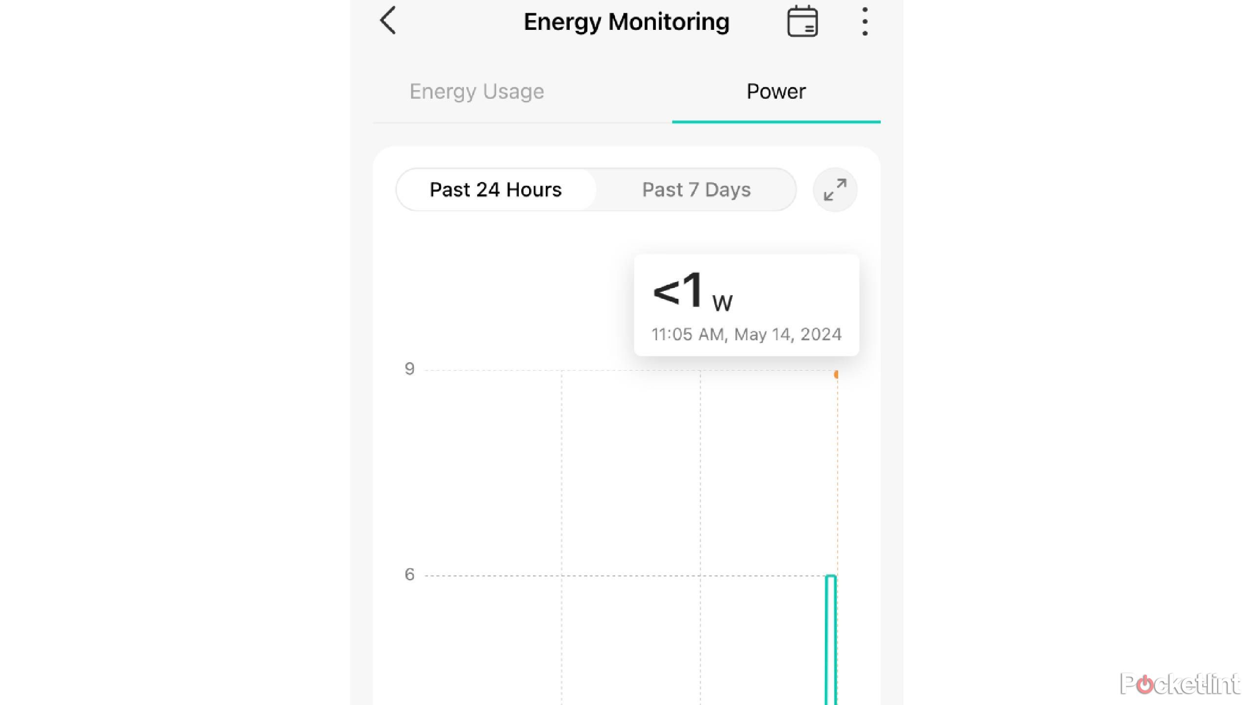 The Kasa Smart app showing energy monitoring