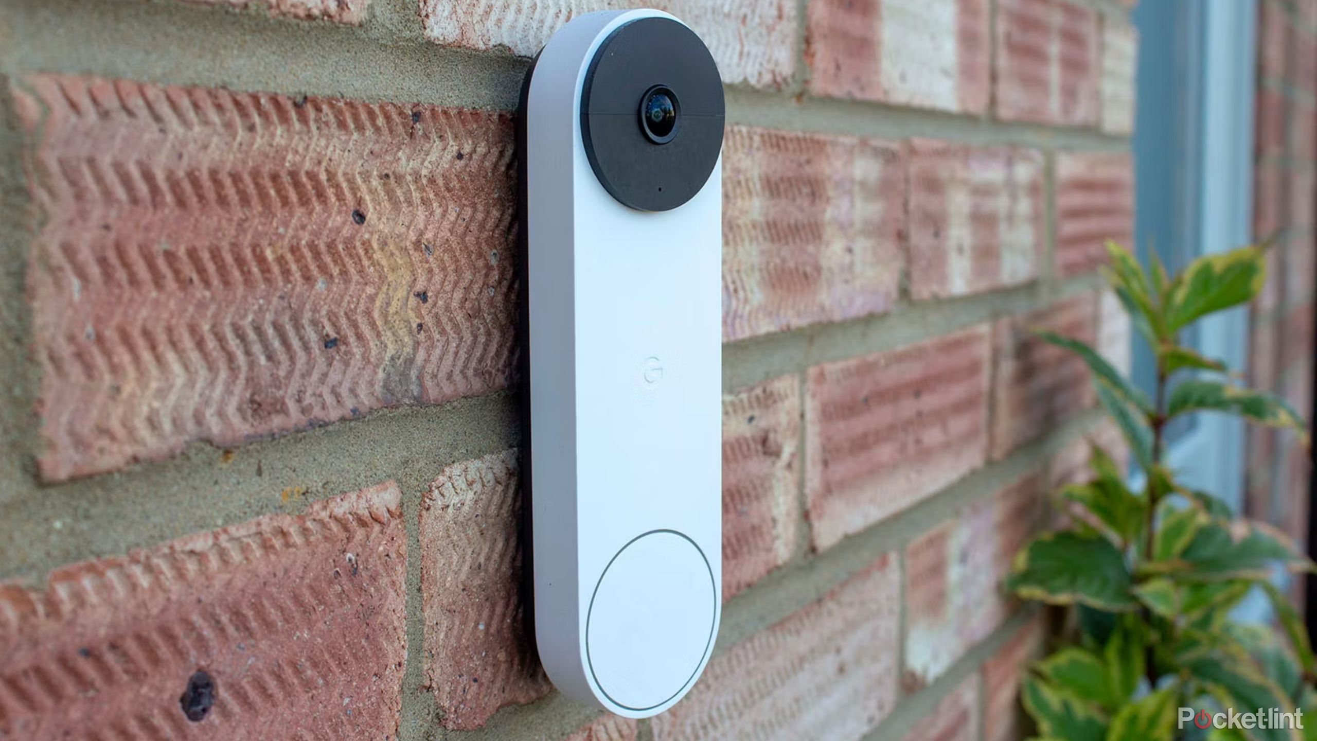 Nest Battery Doorbell on a brick wall