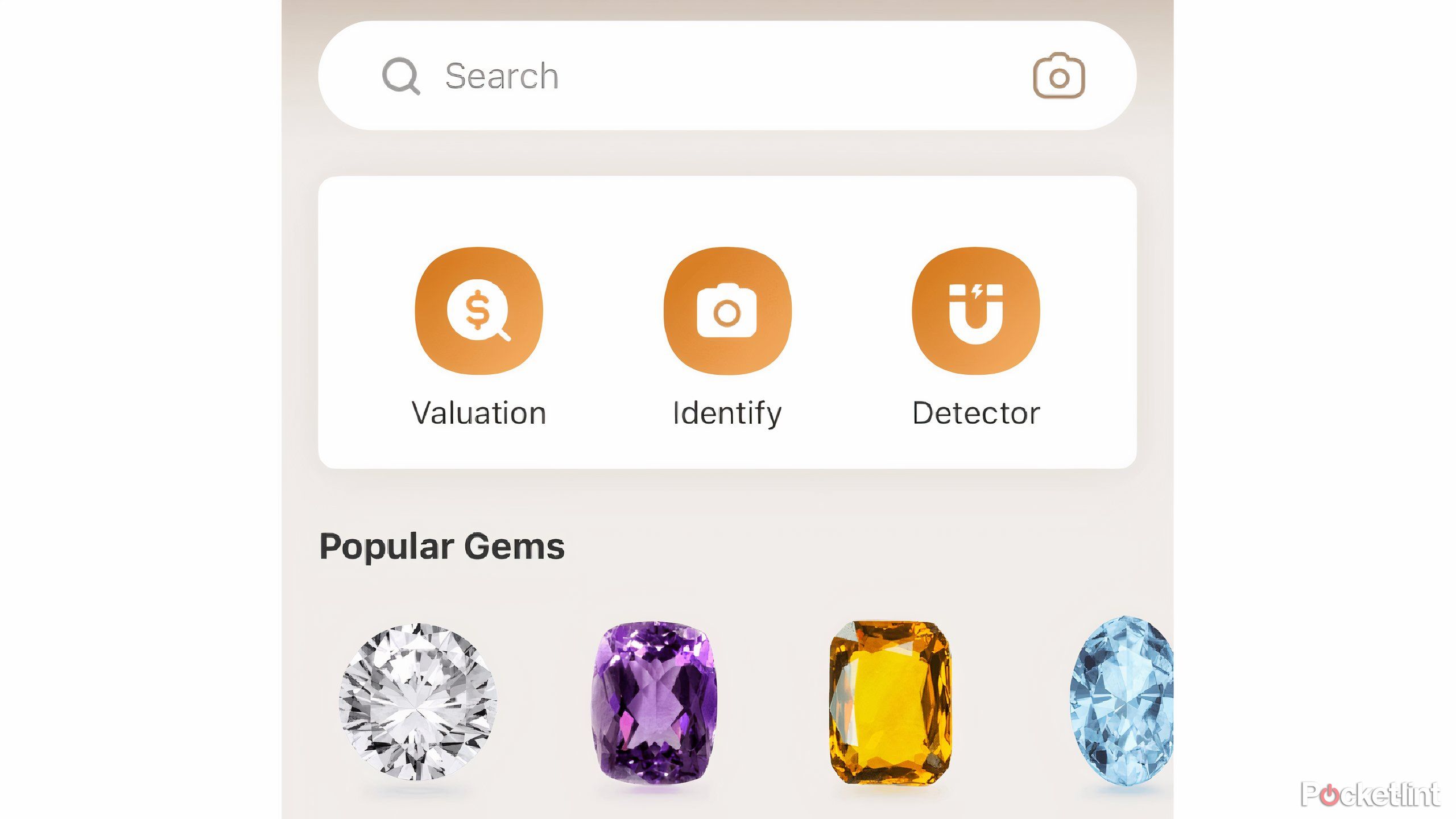 the homepage of the Stone Identifier Rock ID app