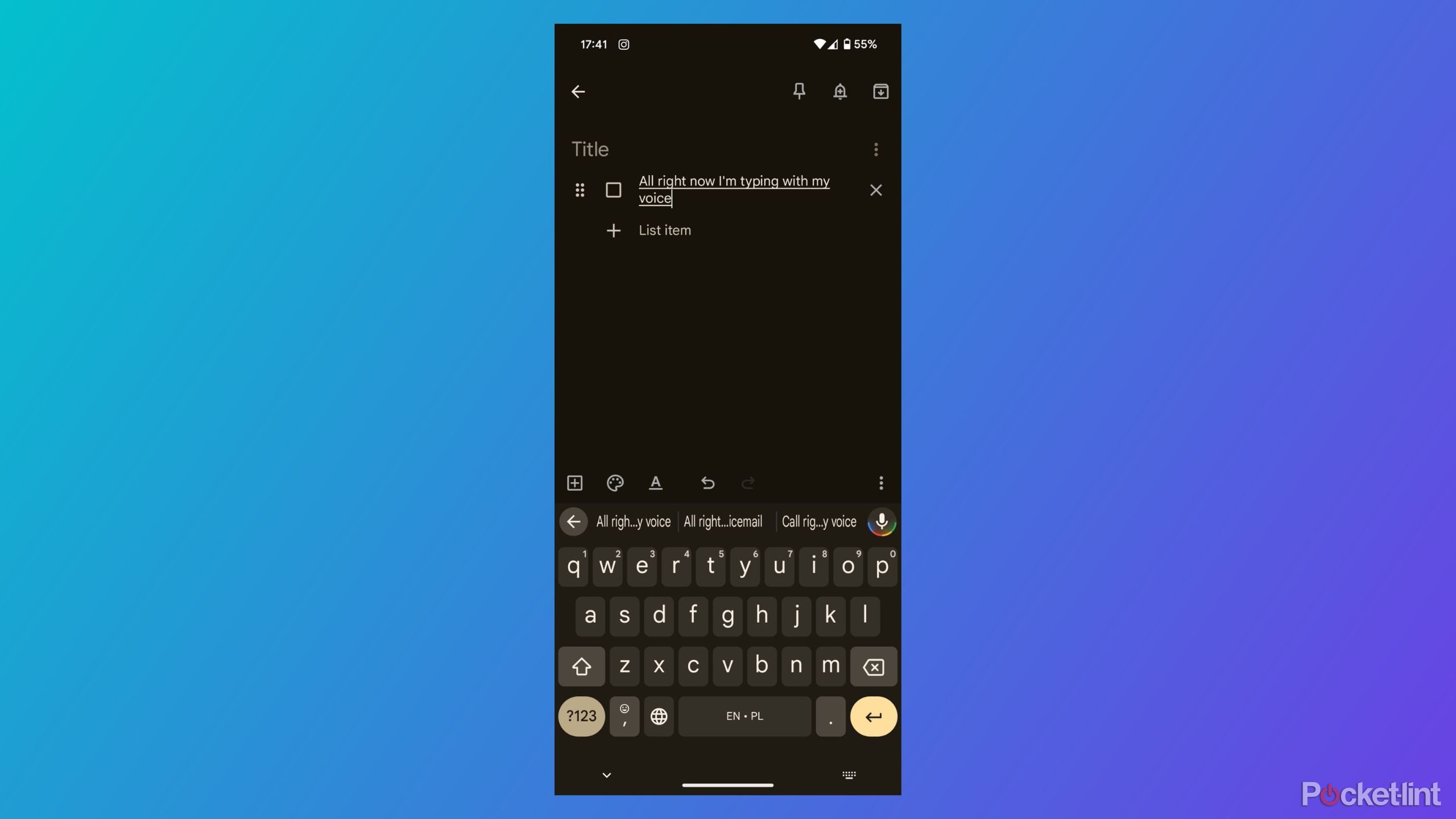 Voice typing Pixel