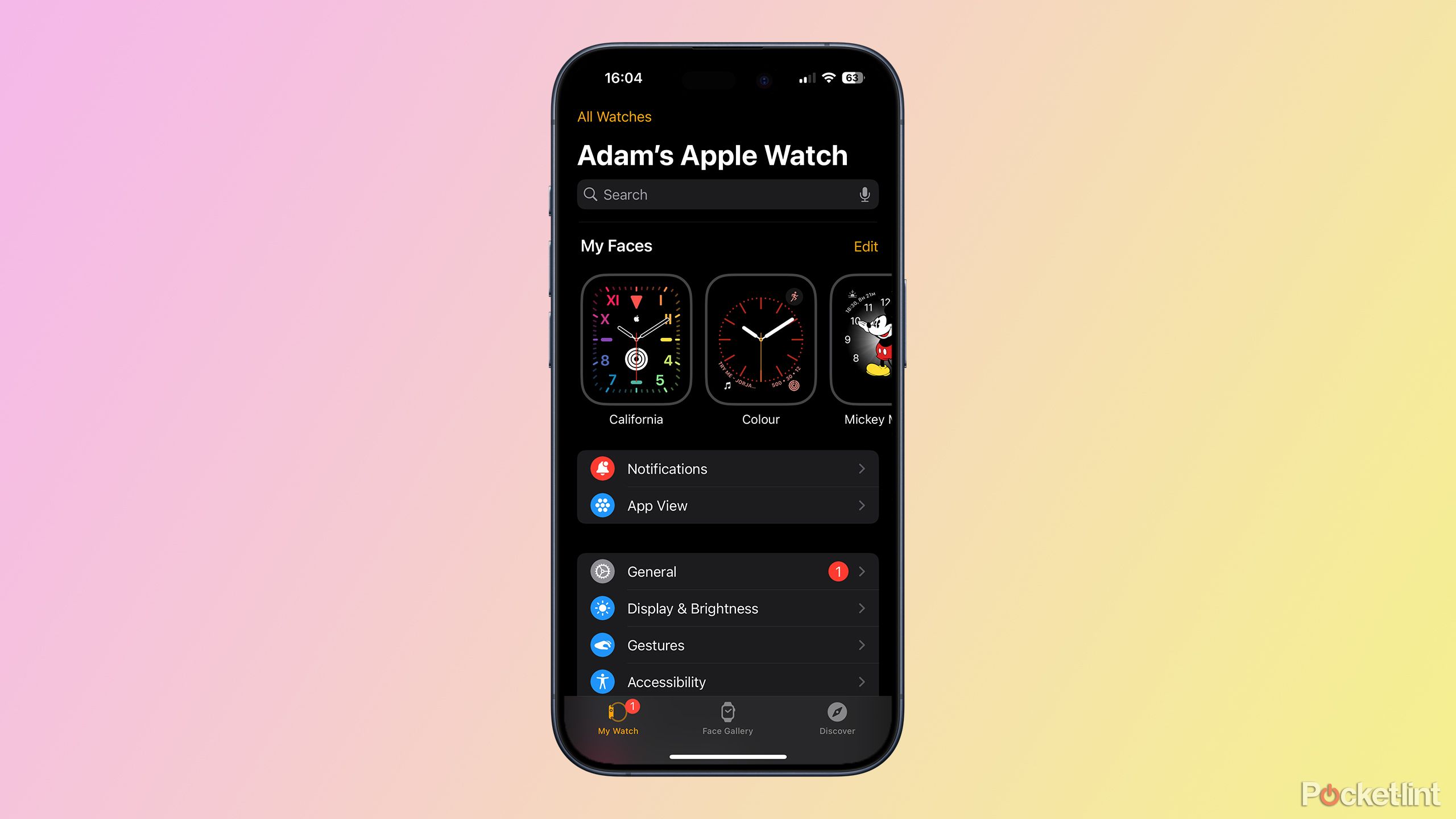 watch app on iphone 15 pro