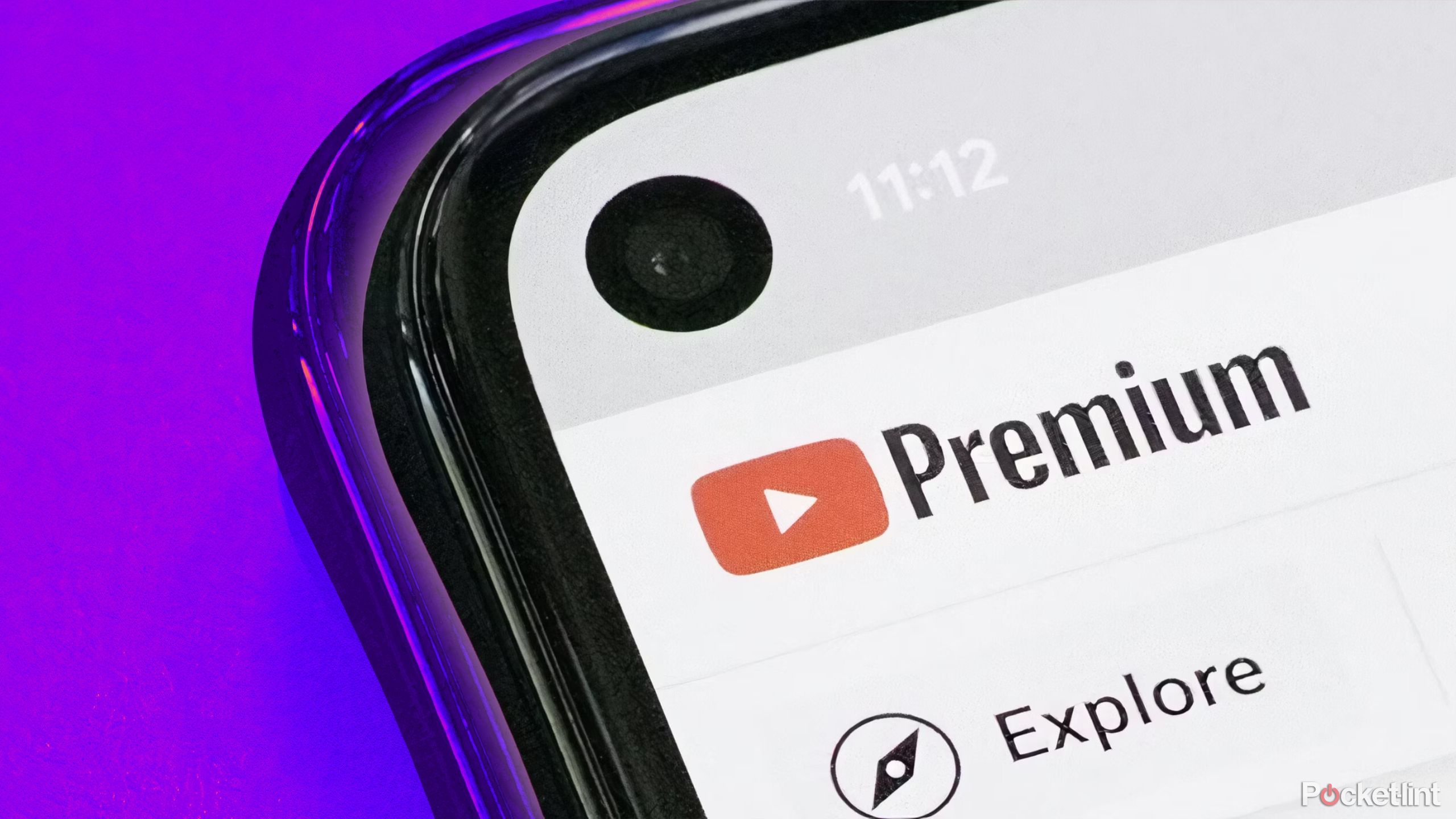 YouTube Premium em um telefone. 