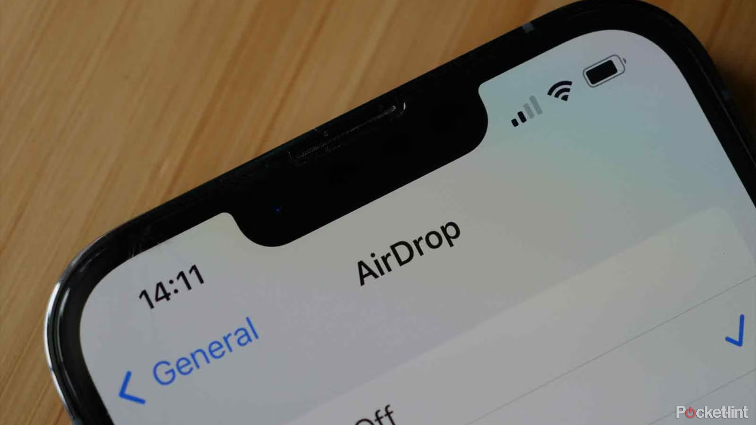 AirDrop settings on an iPhone