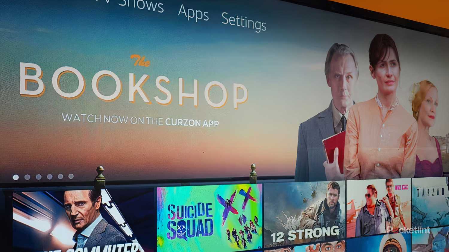 The Fire TV homescreen running on an Amazon Fire TV Stick 4K.
