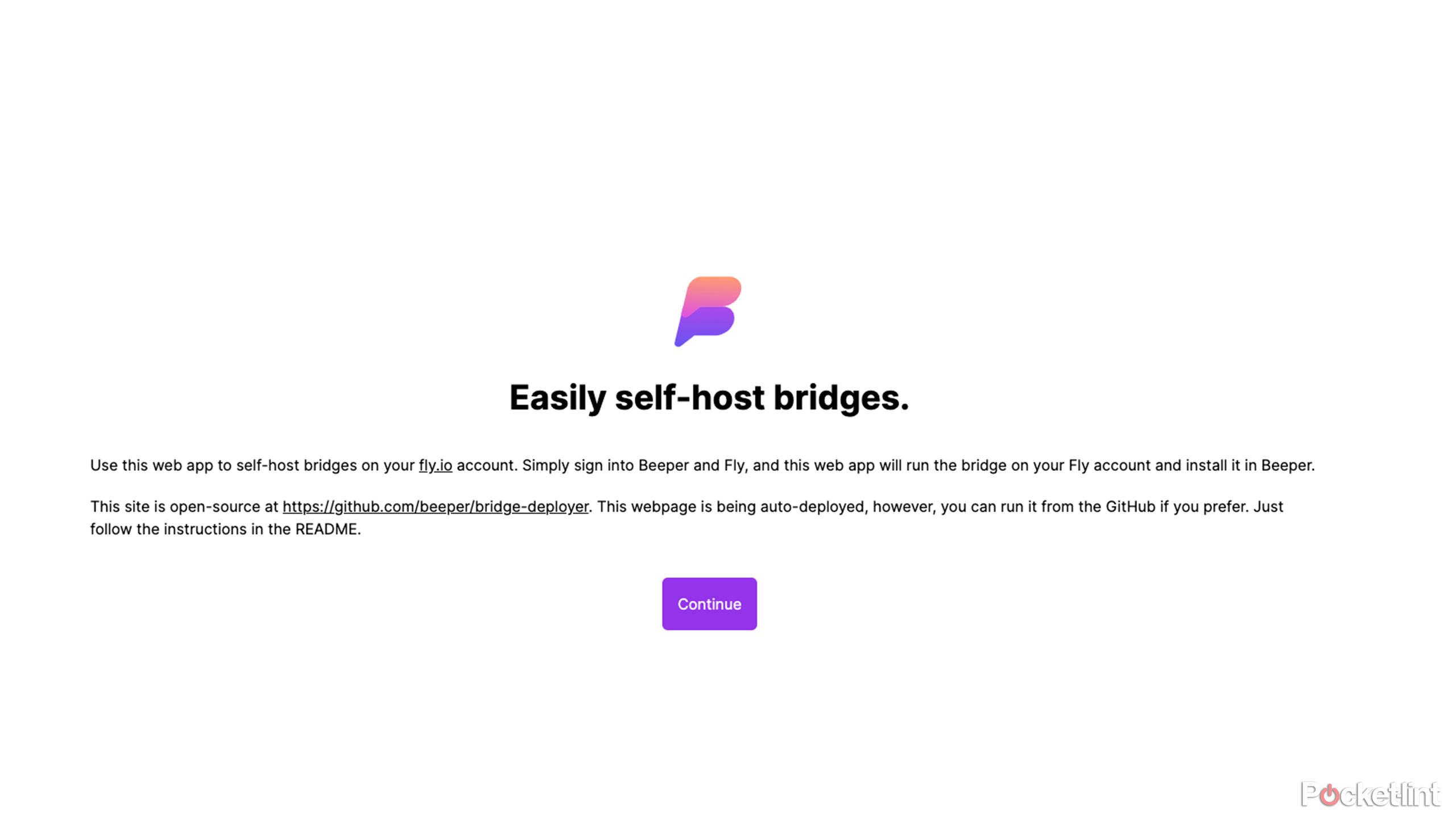 beeper self-host bridges web page