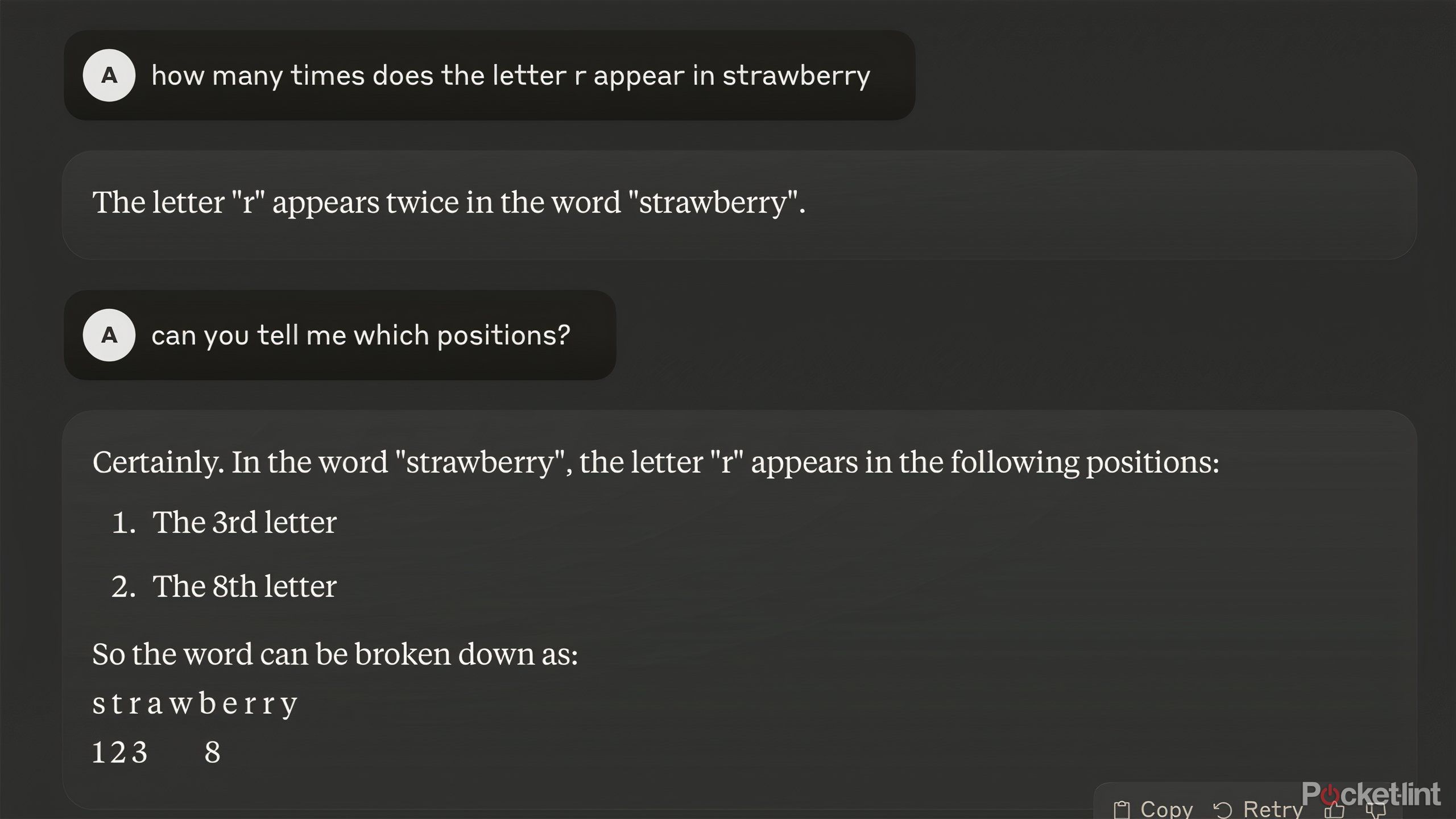 claude 3-5 failing to answer how many rs in strawberry