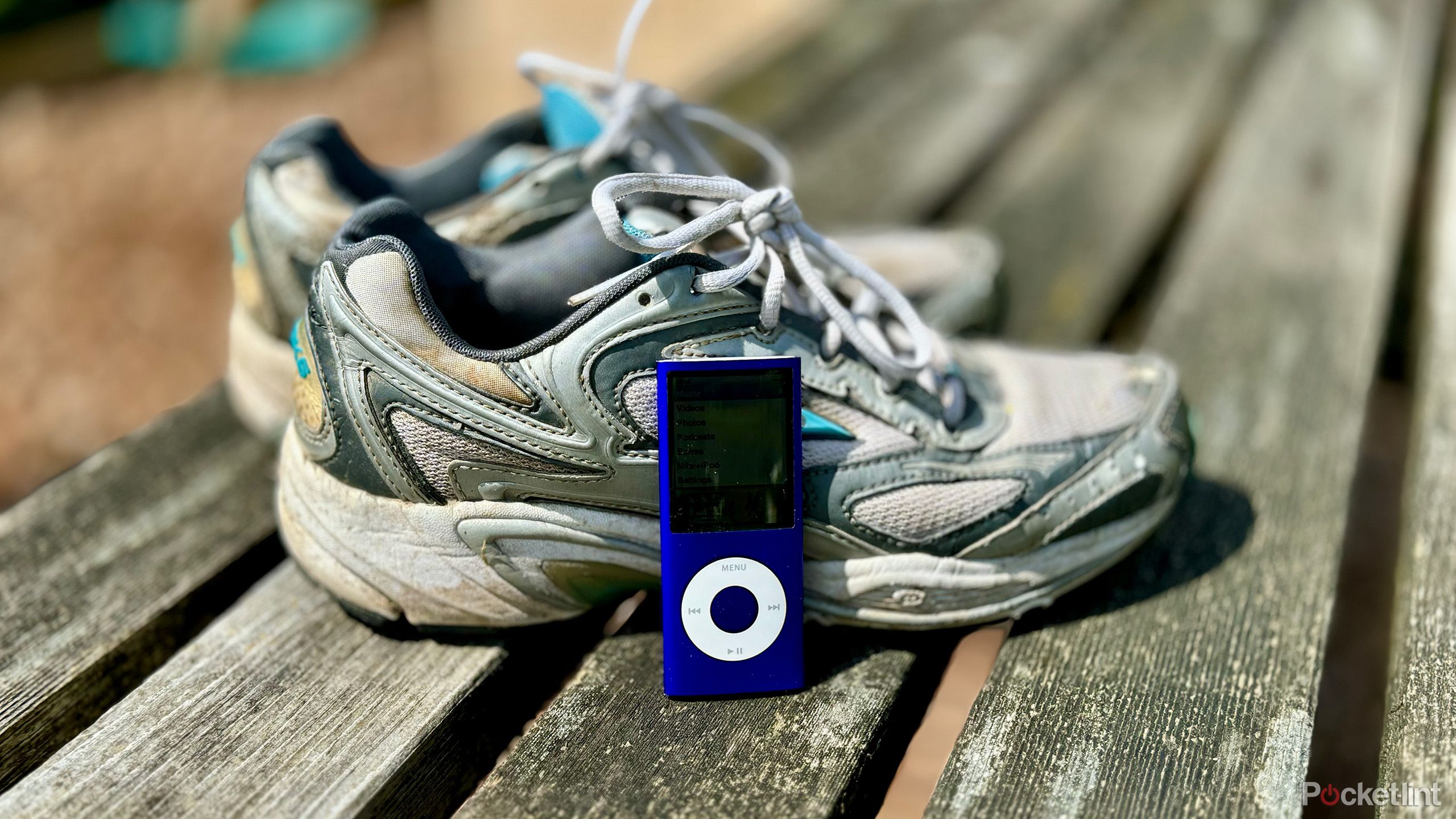 ipod nano 4 in front of running shoes