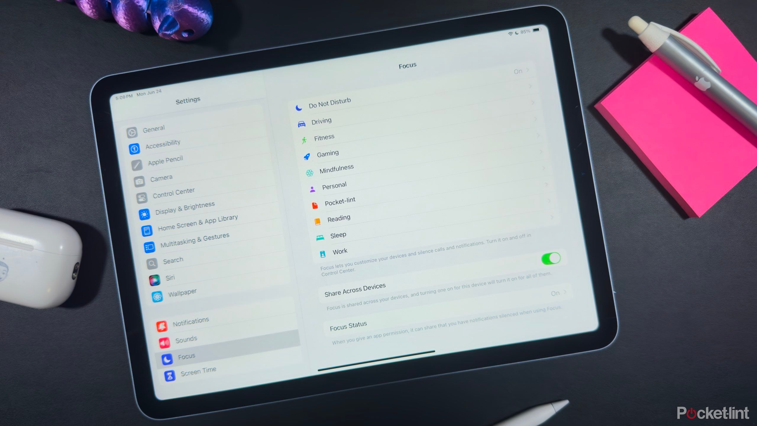 An iPad Air open to Shortcuts in Settings.