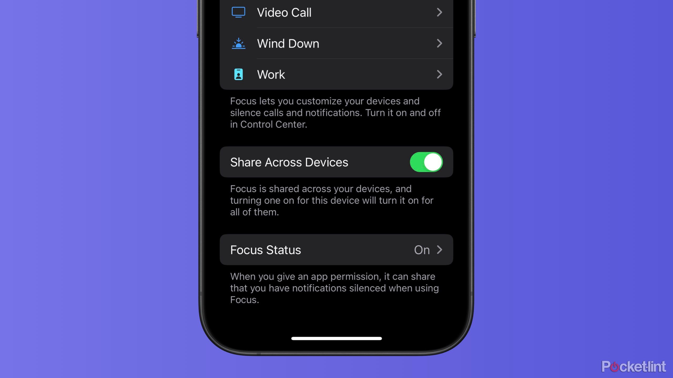 Share Across Devices and Focus Status on iOS