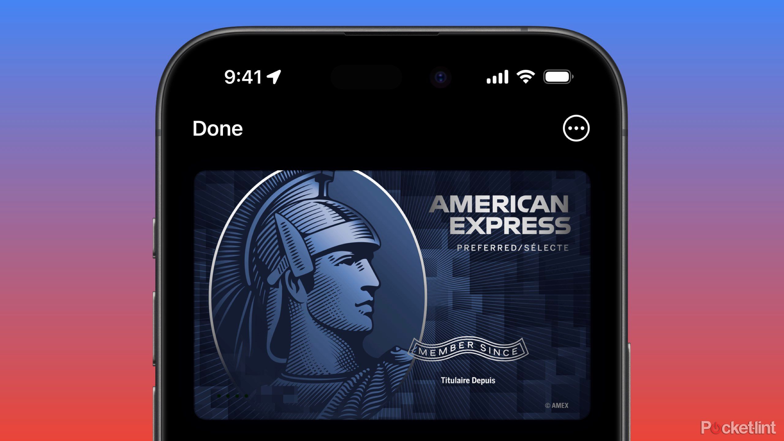 An American Express on Apple Pay in iOS. 