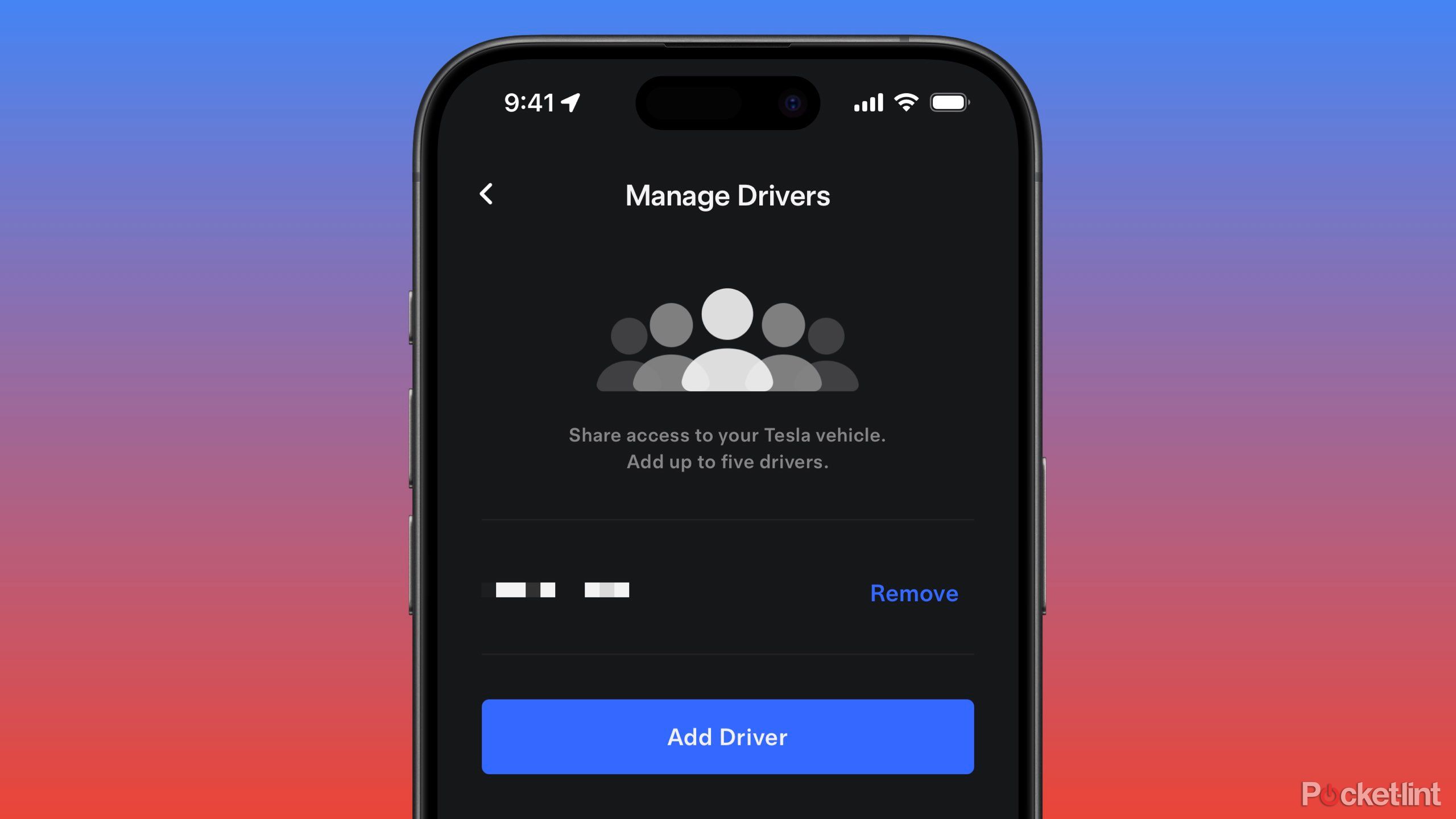 Manage drivers in the iOS Tesla app. 