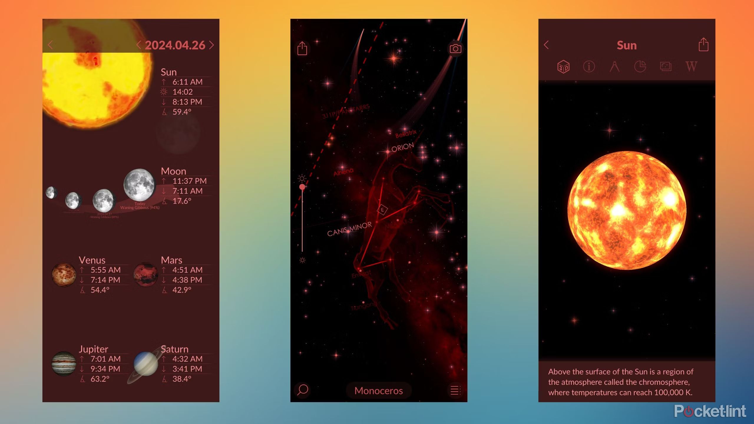 Screenshots of the Star Walk 2 app