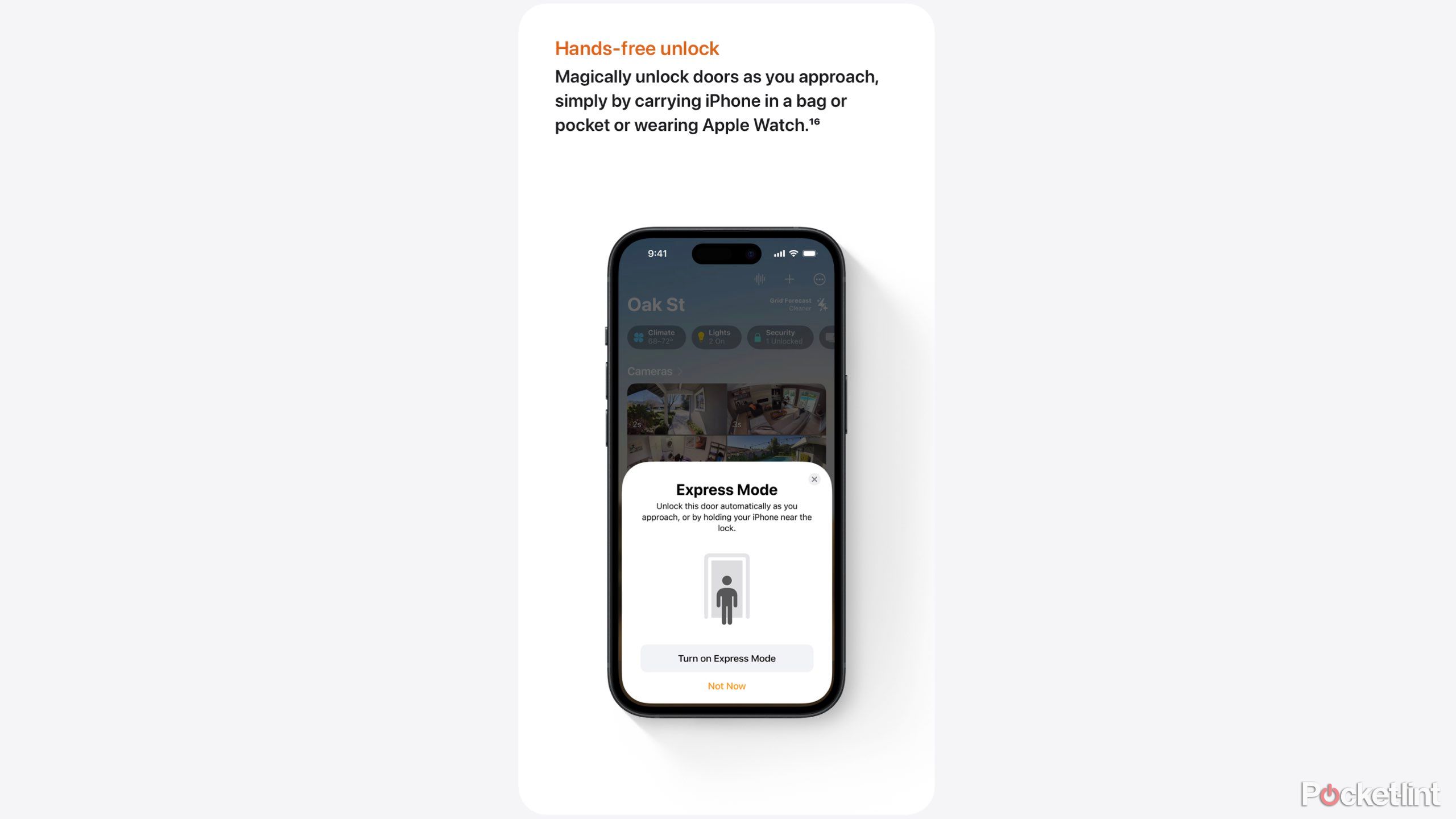 Hands-free unlock tile from Apple's iOS 18 preview webpage.