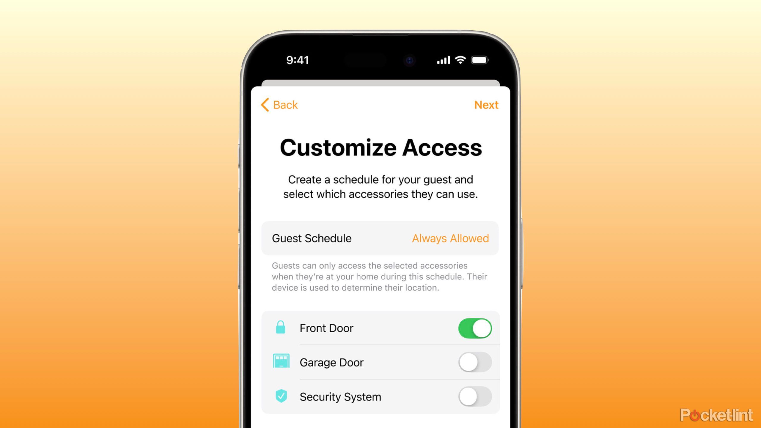 Customizable guest access in Apple Home.