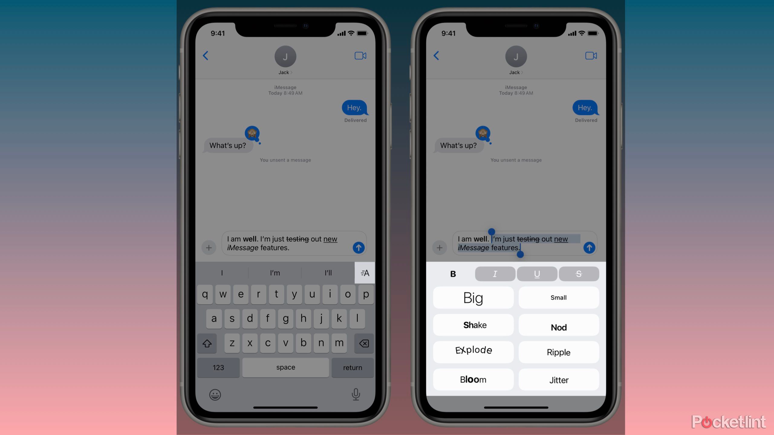 Walk through of how to use iMessage's new formatting features. 