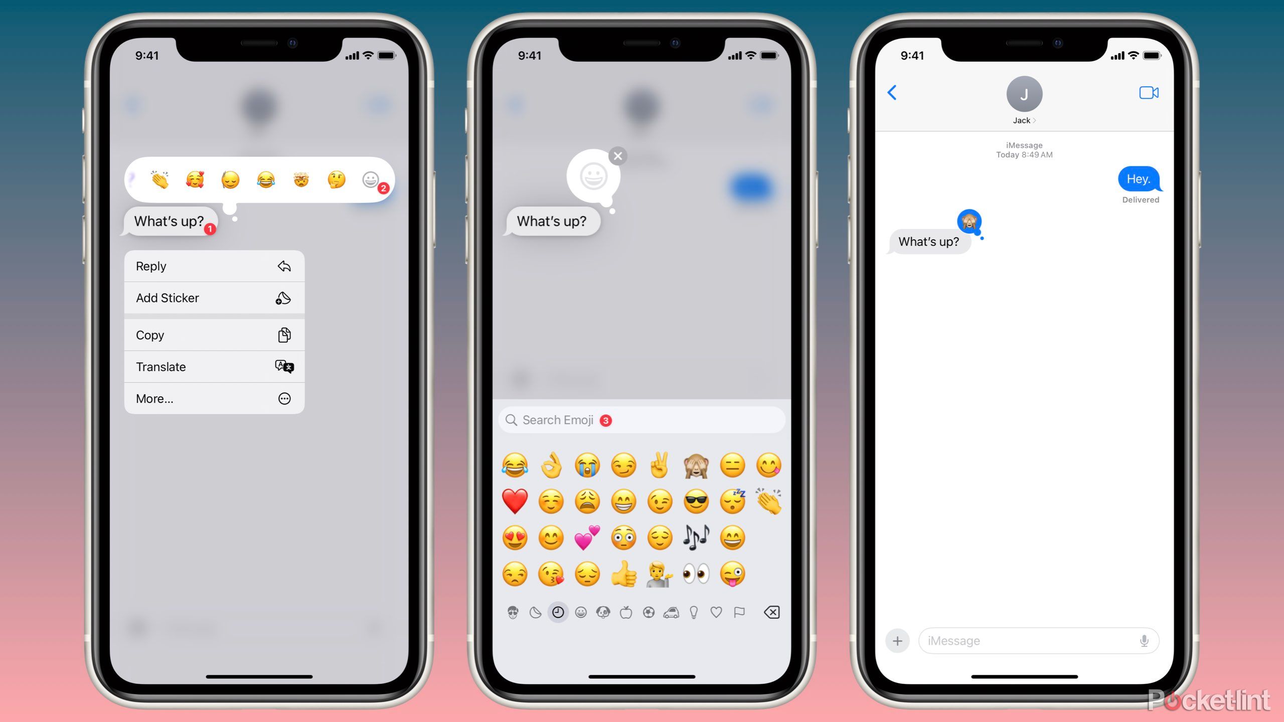 Custom iMessage tapbacks.