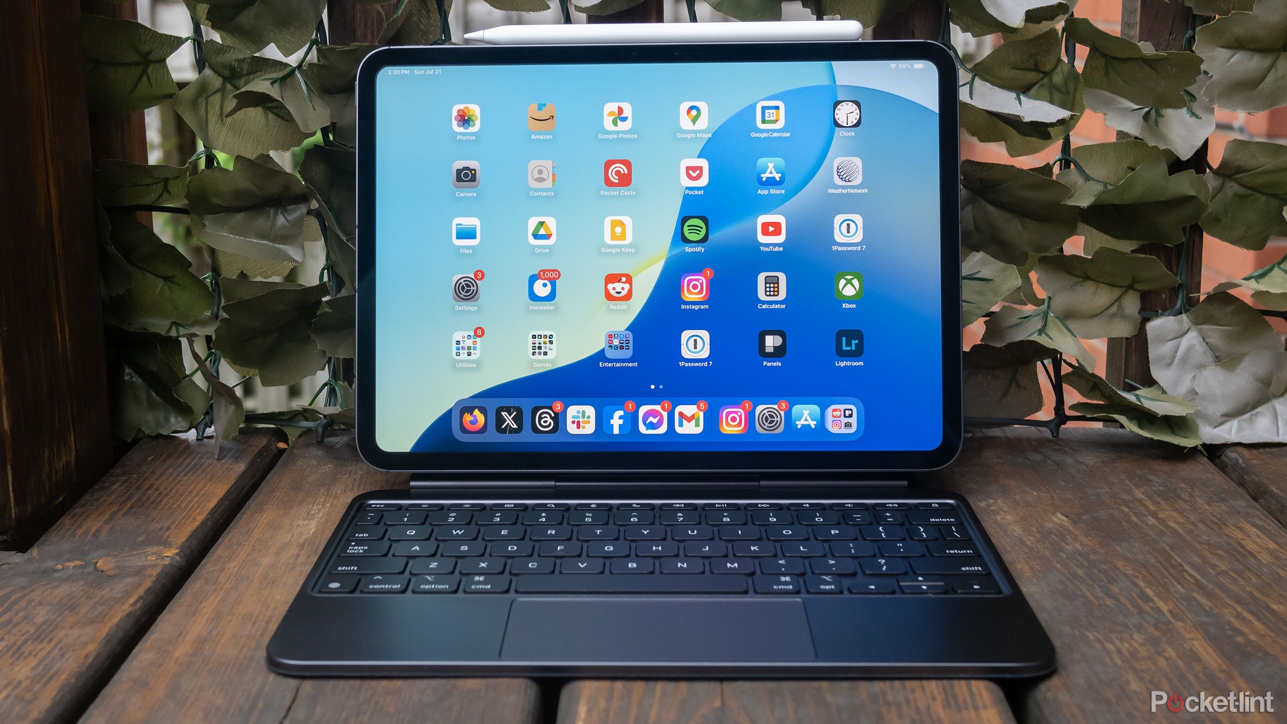 Apple's M4 iPad Pro sitting on a deck