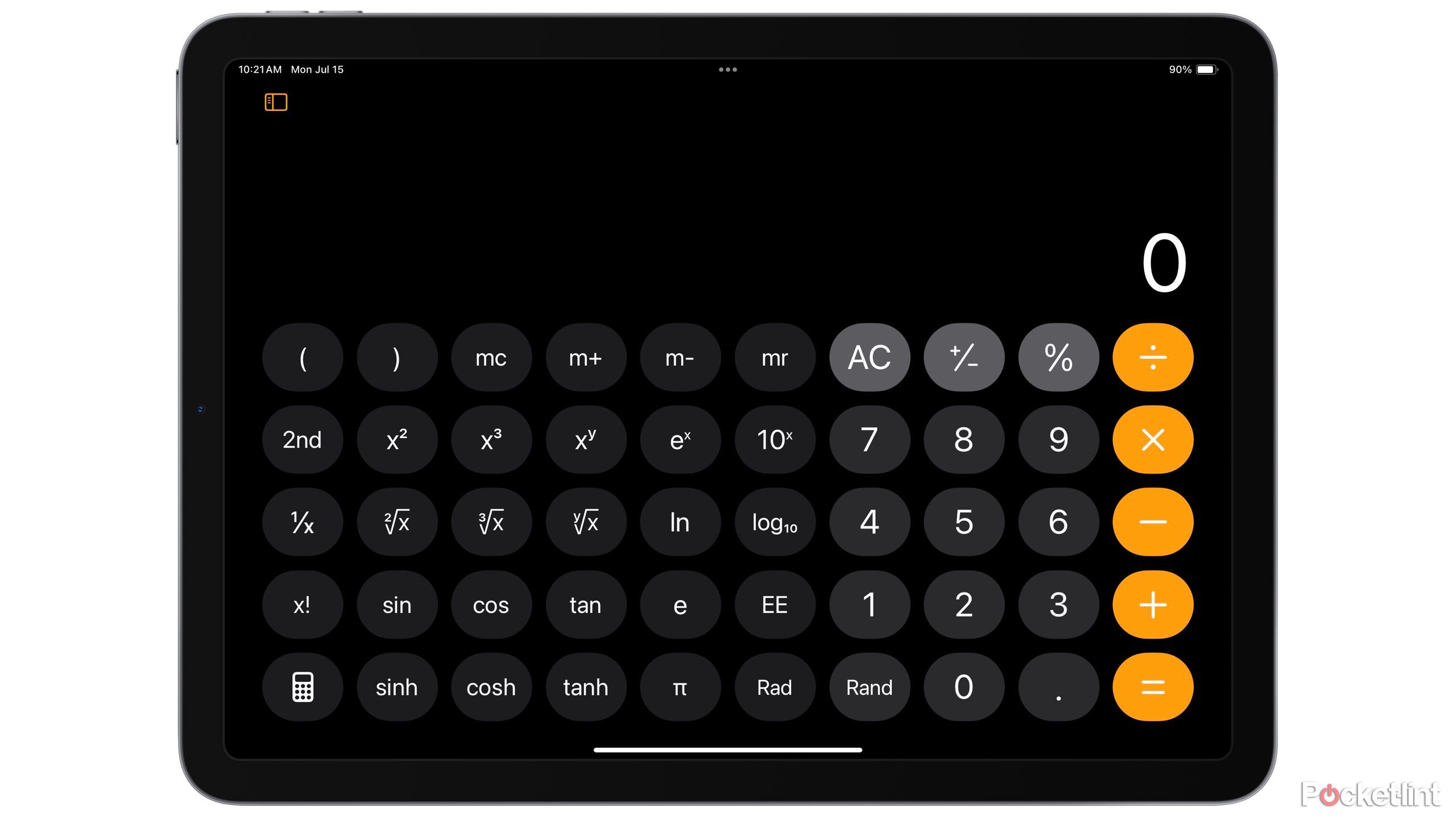 The Calculator app for iPadOS 18. 