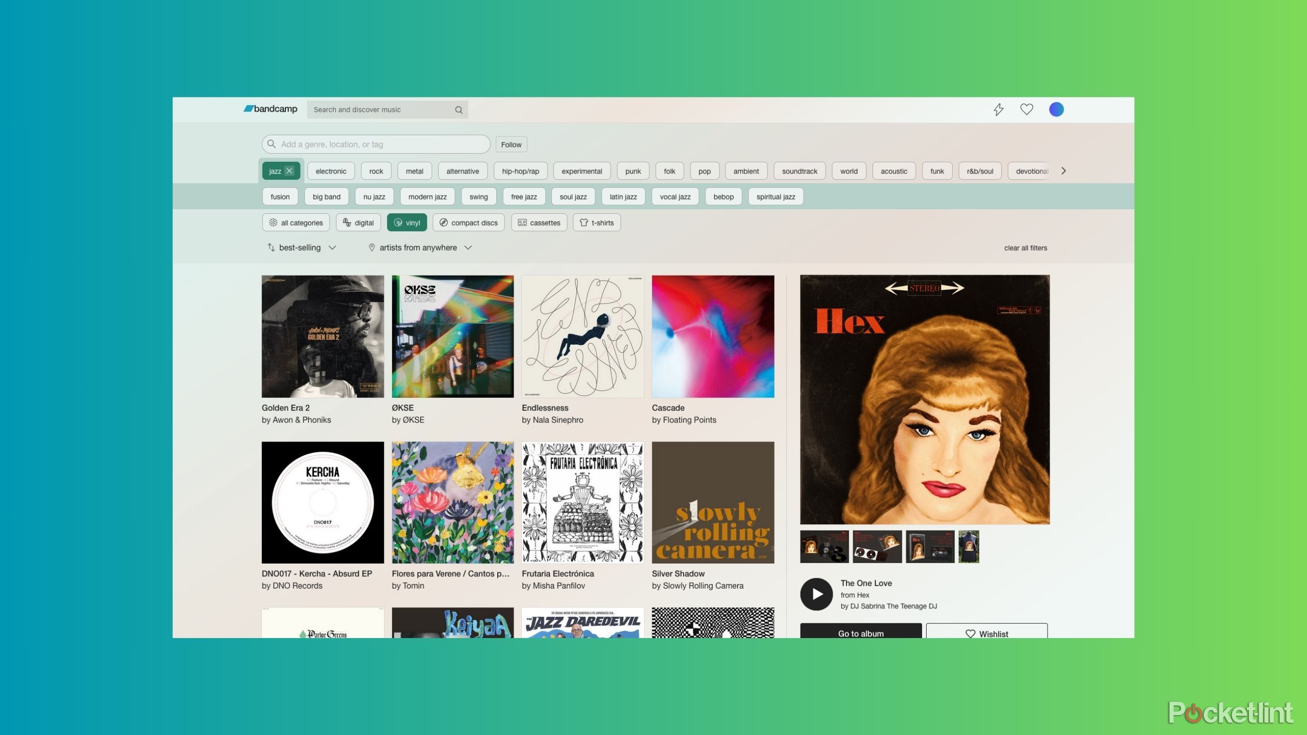 Bandcamp's vinyl selections, filtered by jazz