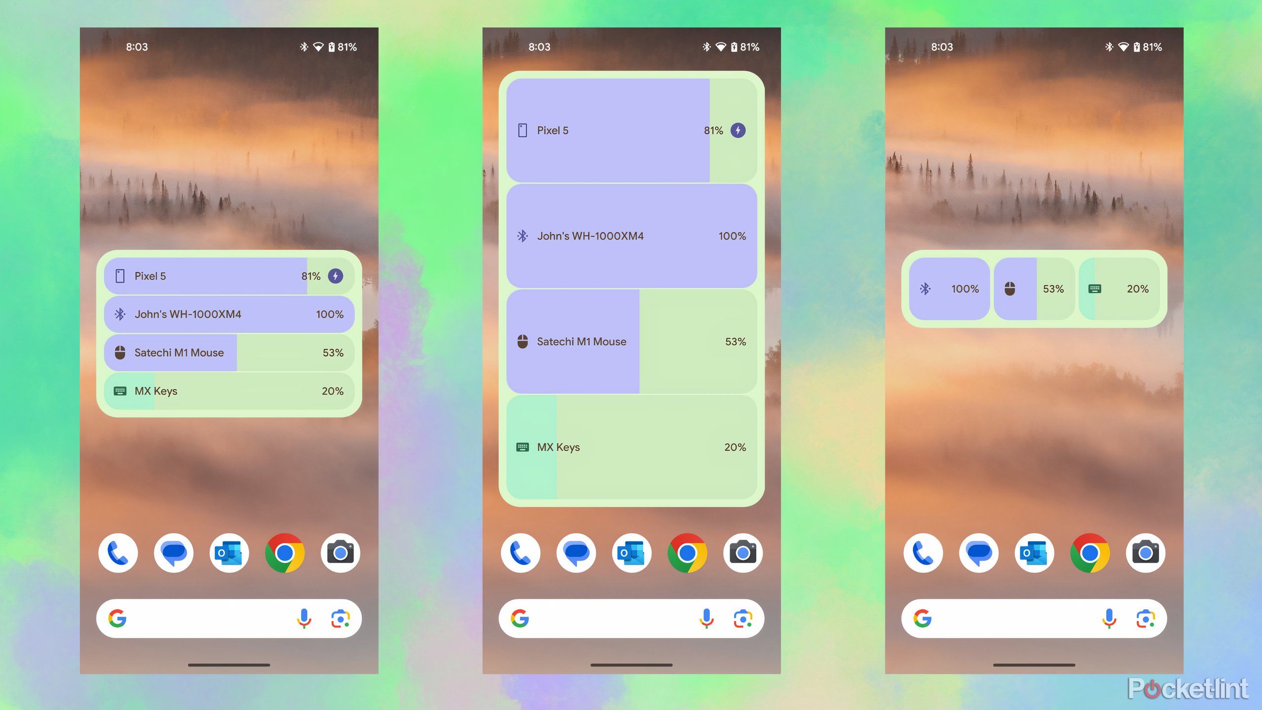 Google's Pixel battery widget